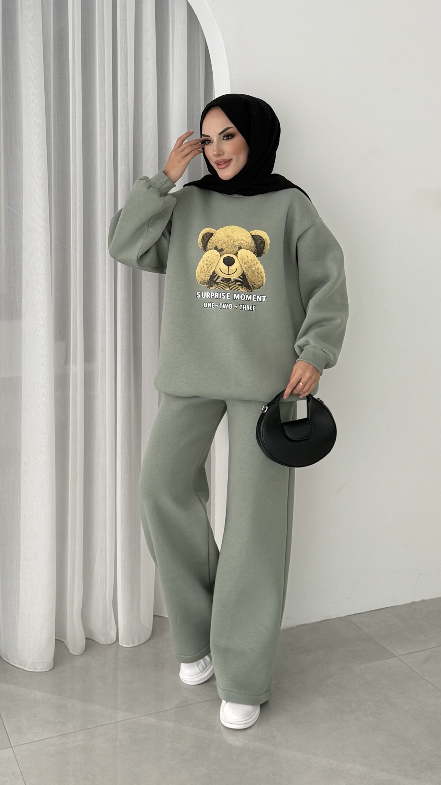 Puffy Şardonlu Sweat İkili Takım |  