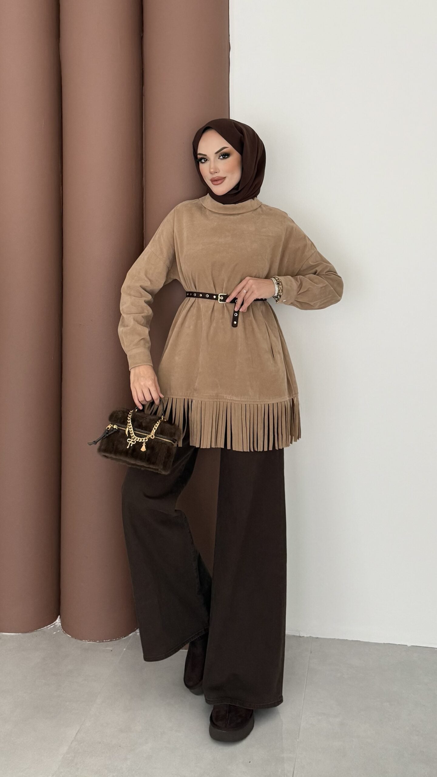 Autumn Süet Fırfırlı Tunik |  