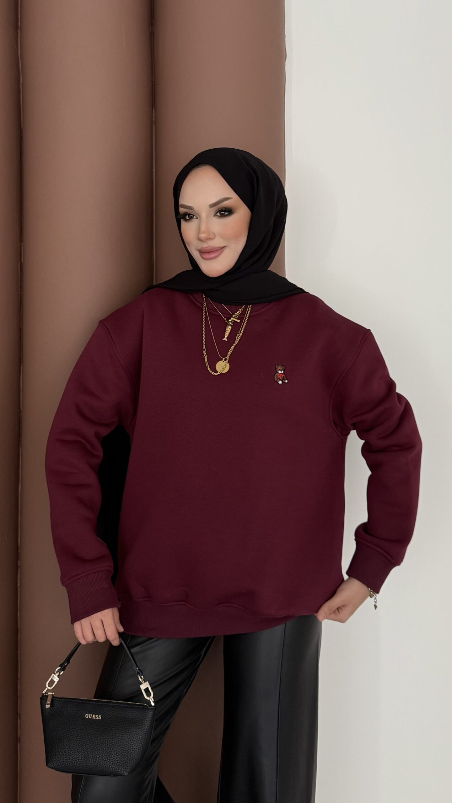 Ayıcık Baskılı Şardonlu Sweat |  