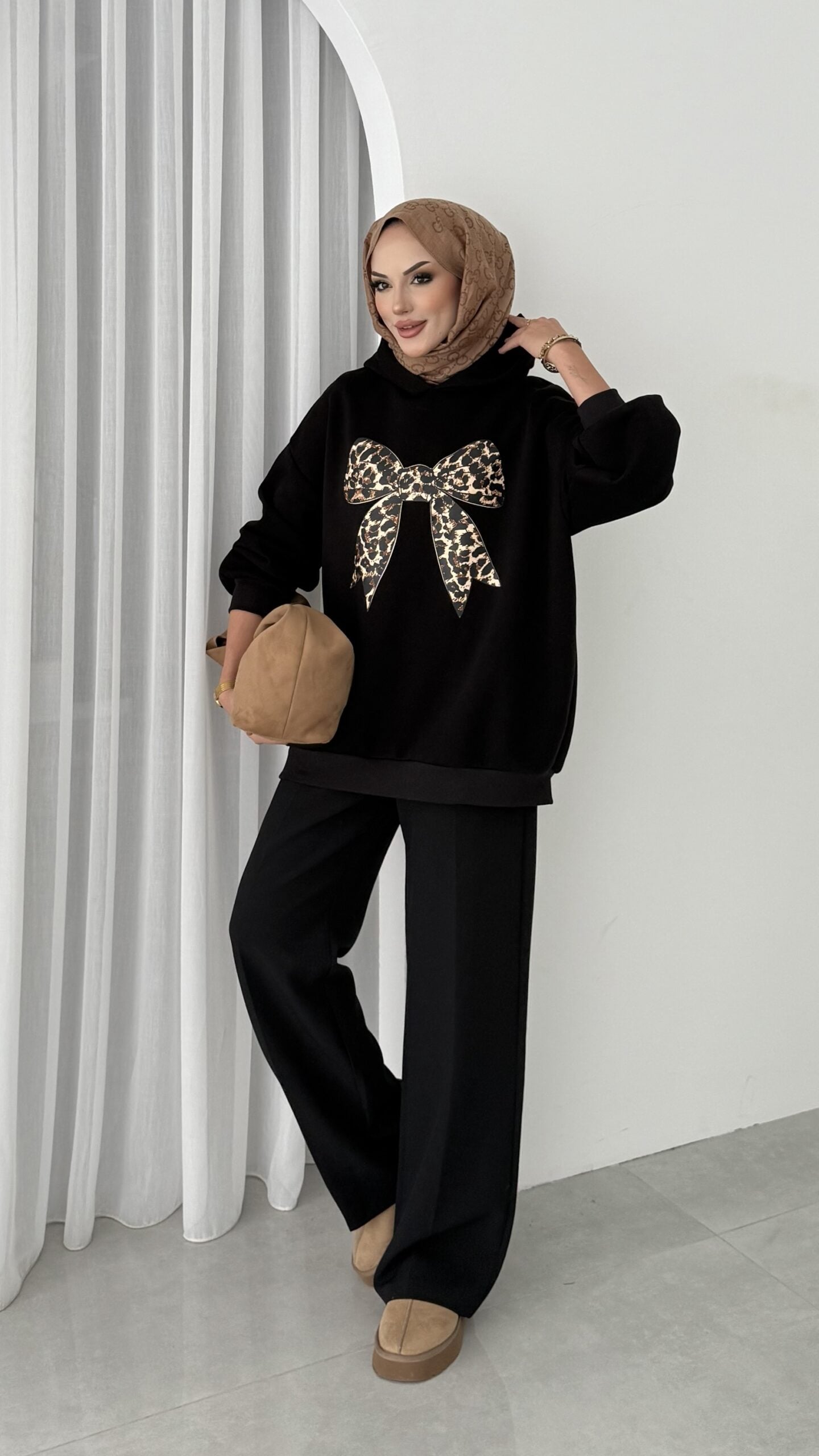 Kurdela Baskılı Şardonlu Sweatshirt |  