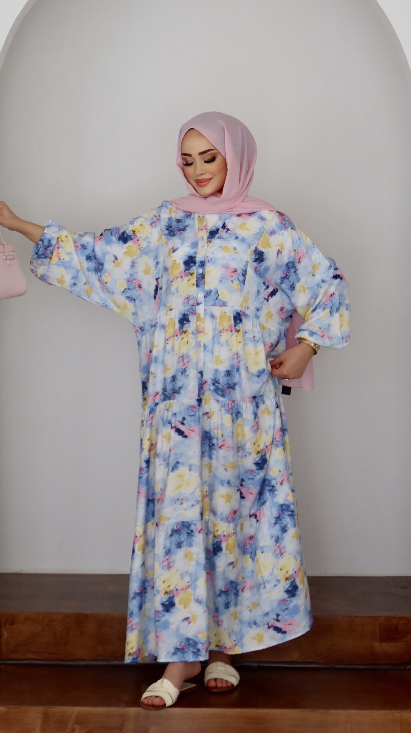 Mango Etnik Desenli Tensel Elbise |  