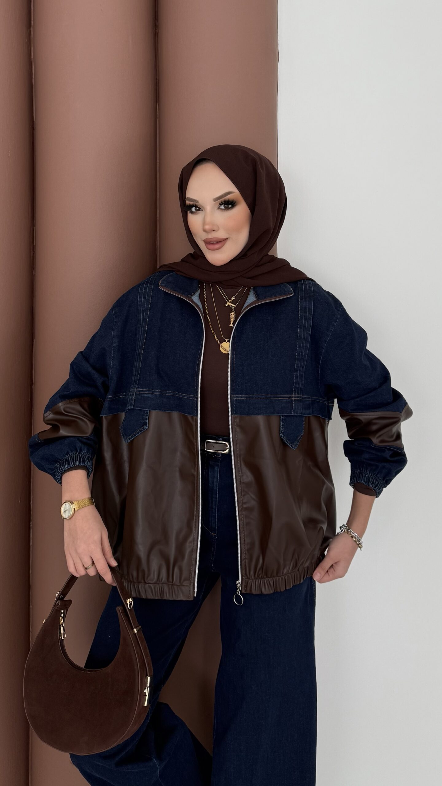 Qufy Pinterest Denim Bomber İkili Takım |  