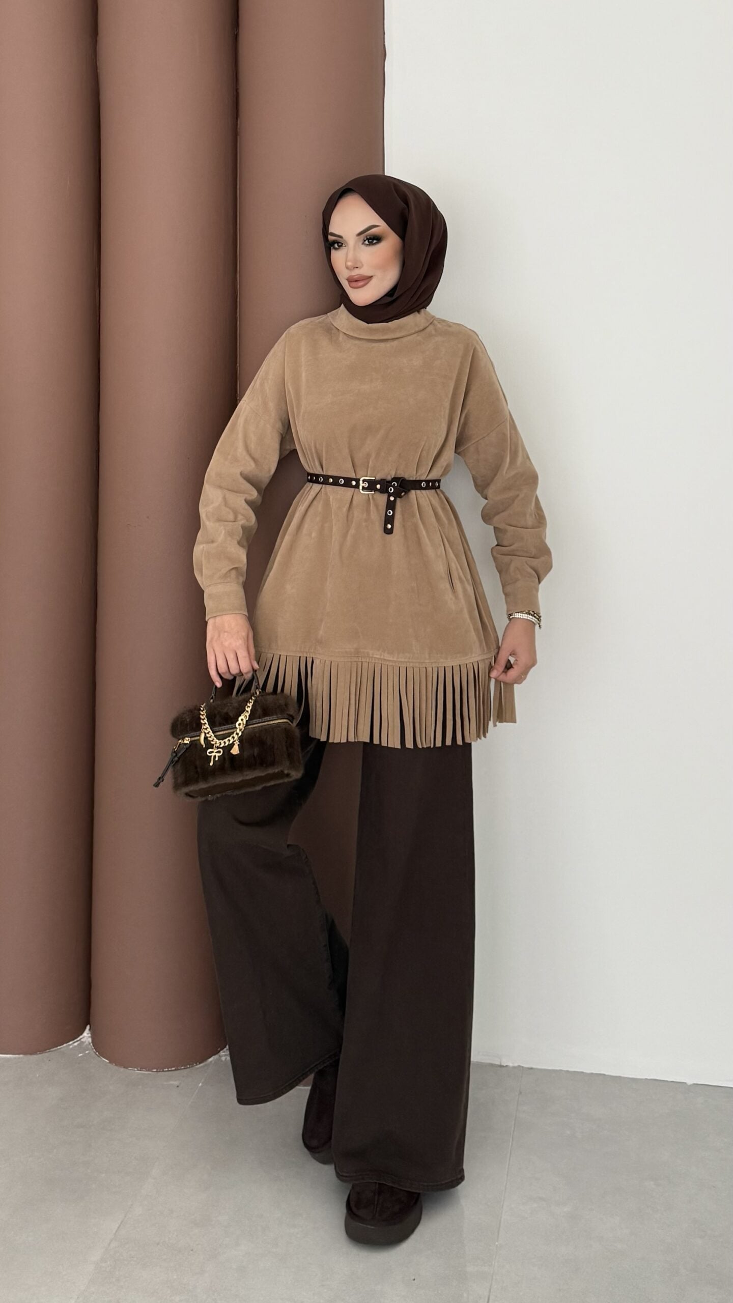 Autumn Süet Fırfırlı Tunik |  