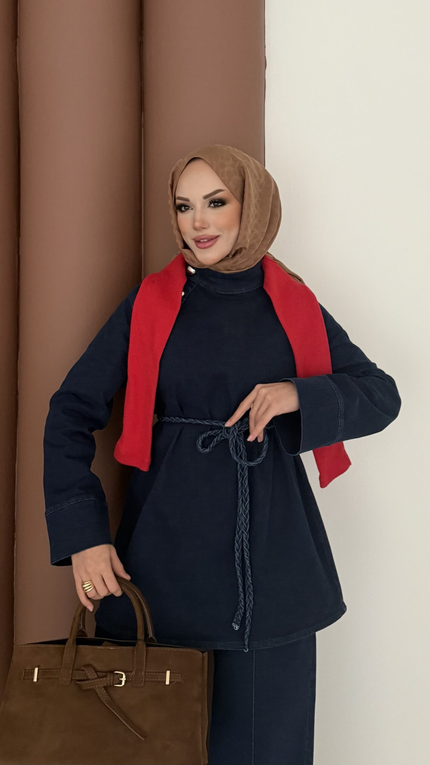 ZRA Muadil Örgü Kemerli Denim Takım |  