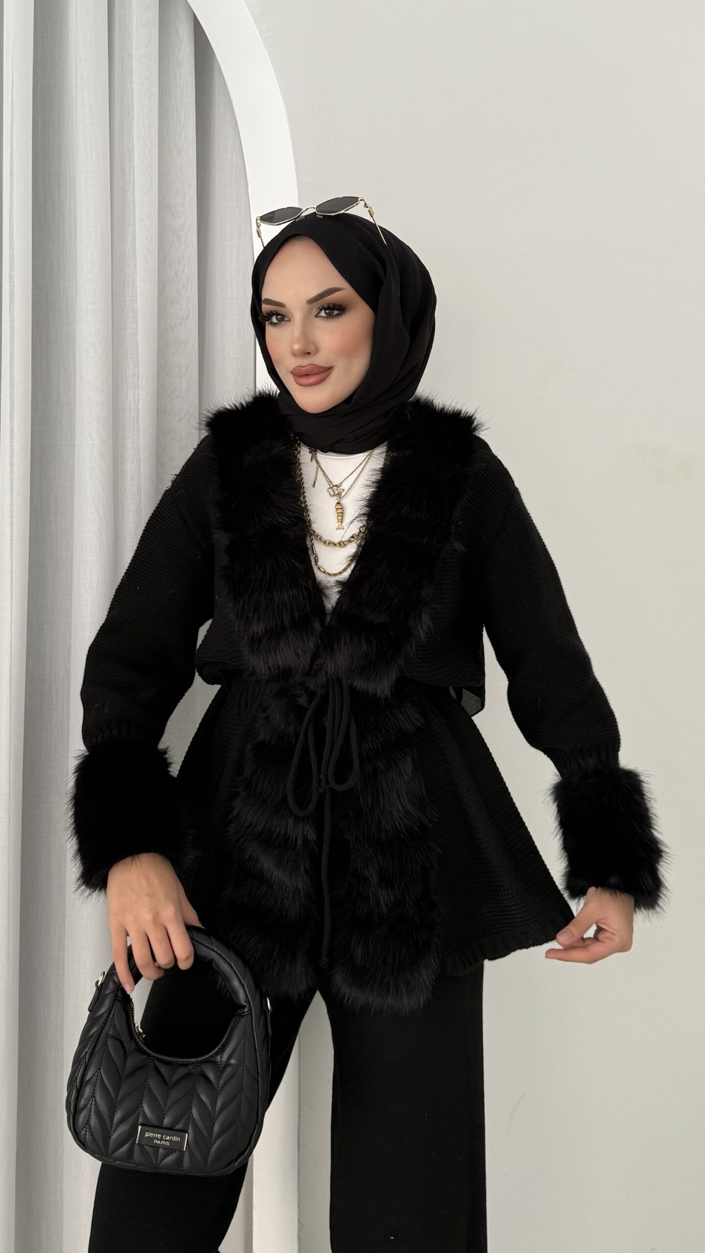 Angora Kürklü Triko İkili Takım |  