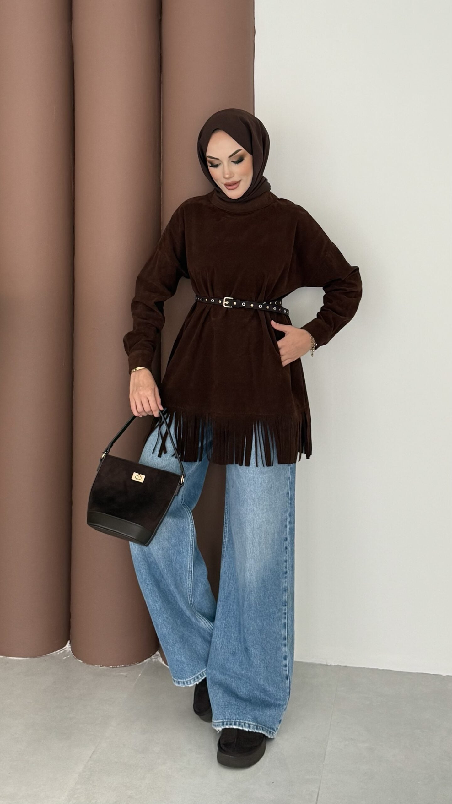 Autumn Süet Fırfırlı Tunik |  