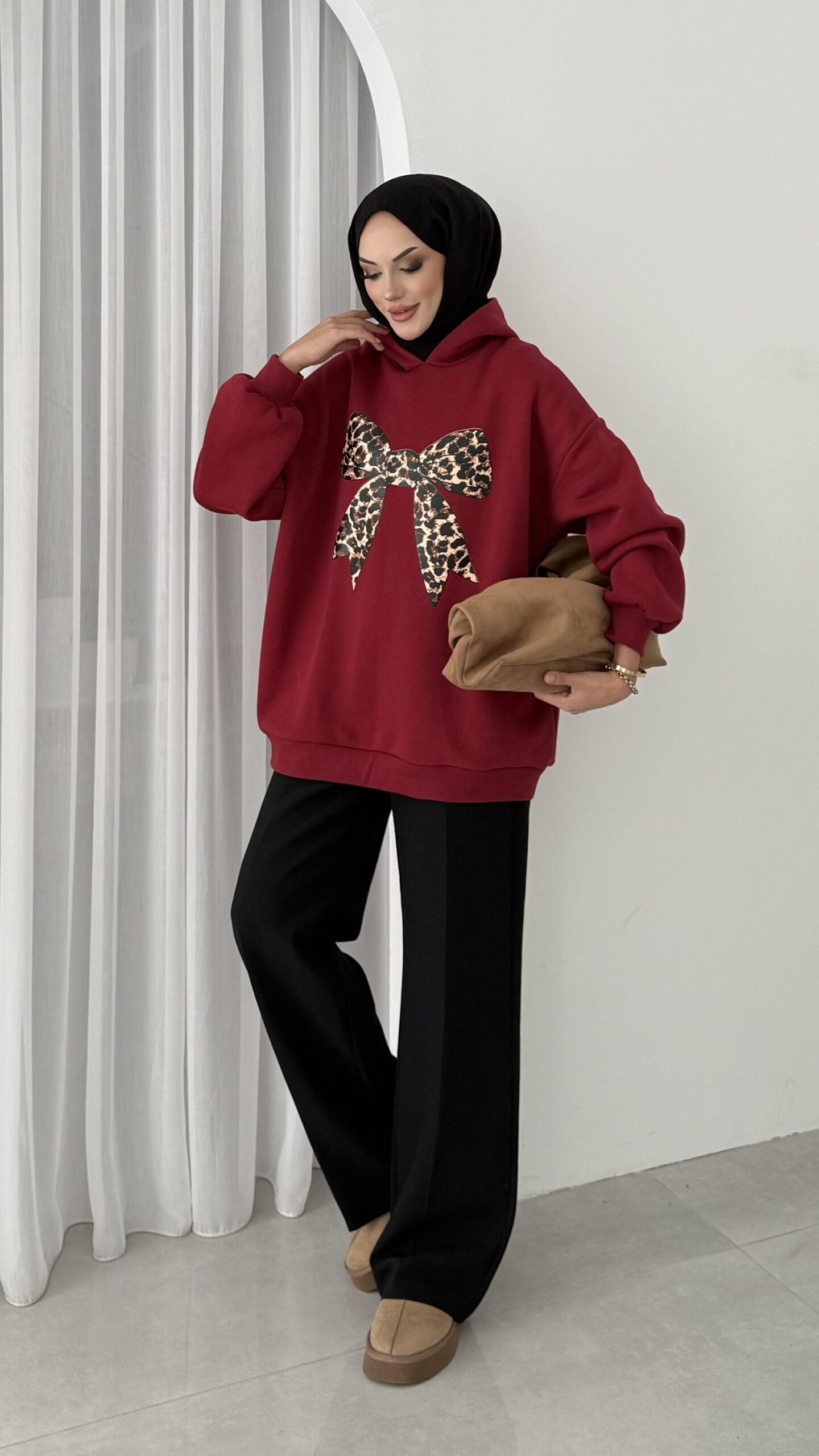 Kurdela Baskılı Şardonlu Sweatshirt |  