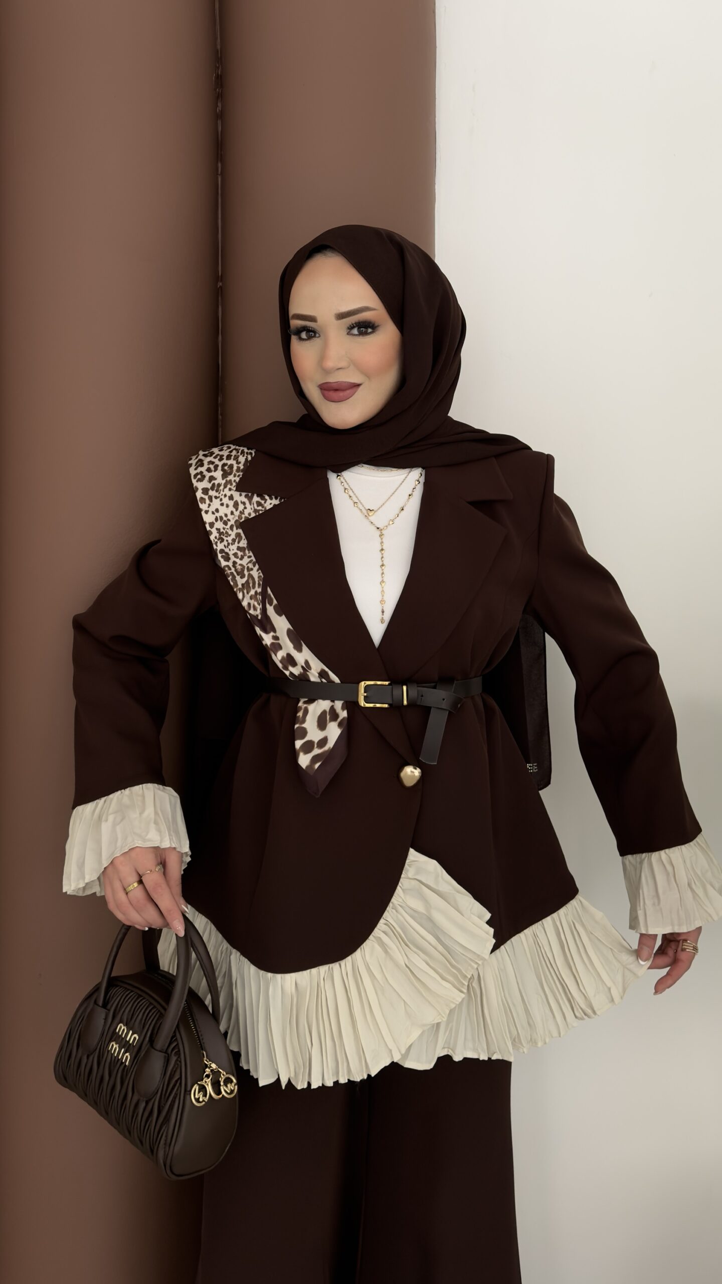 Violet Piliseli Double Blazer İkili Takım |  