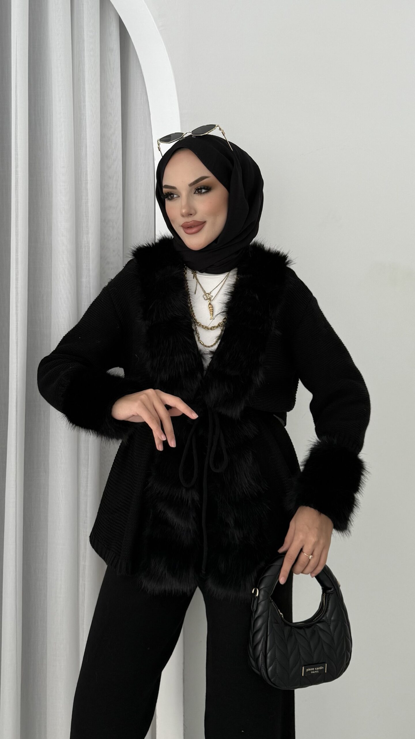 Angora Kürklü Triko İkili Takım |  