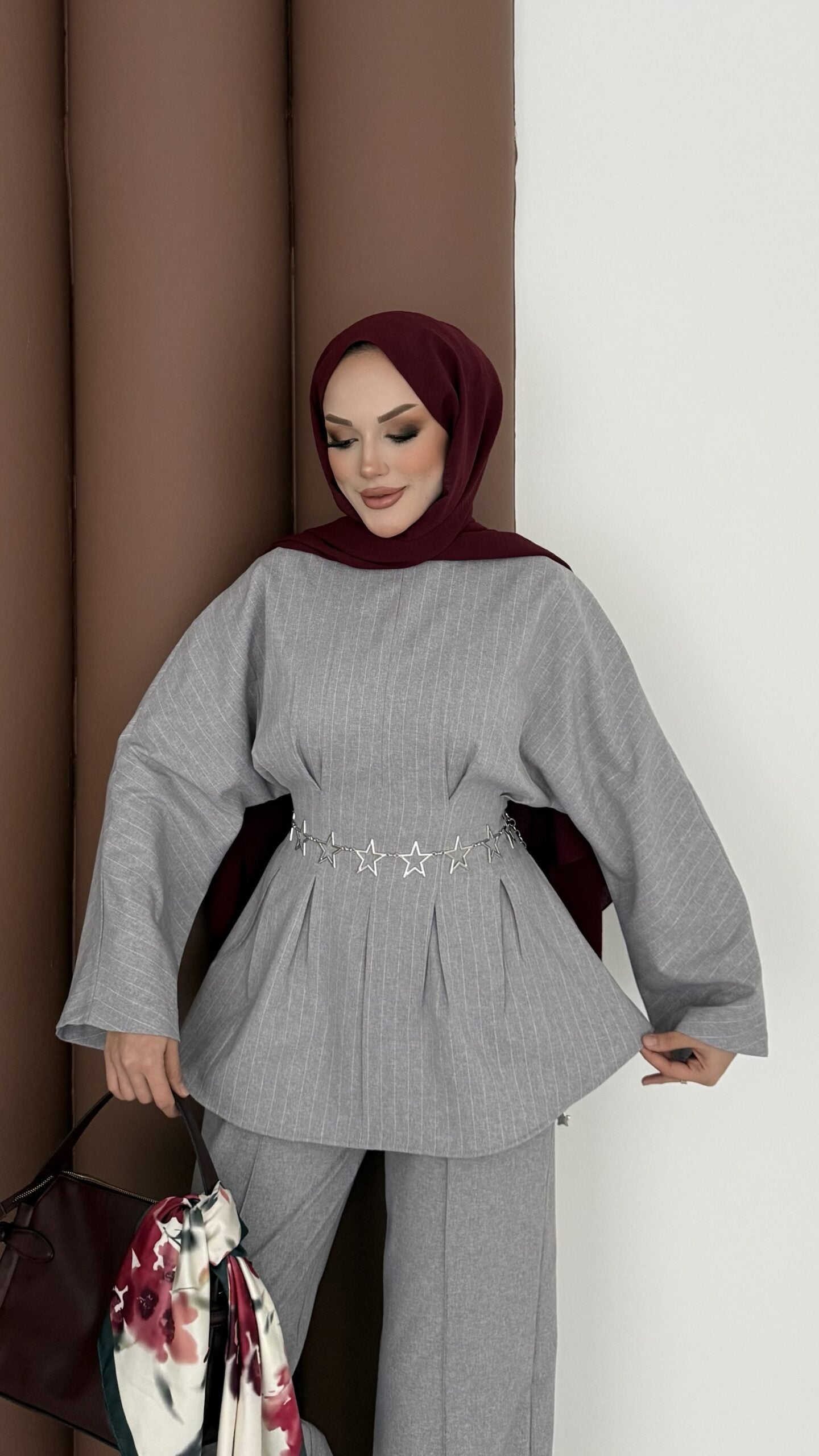 Premium Piliseli Arabic Çizgili İkili Takım |  