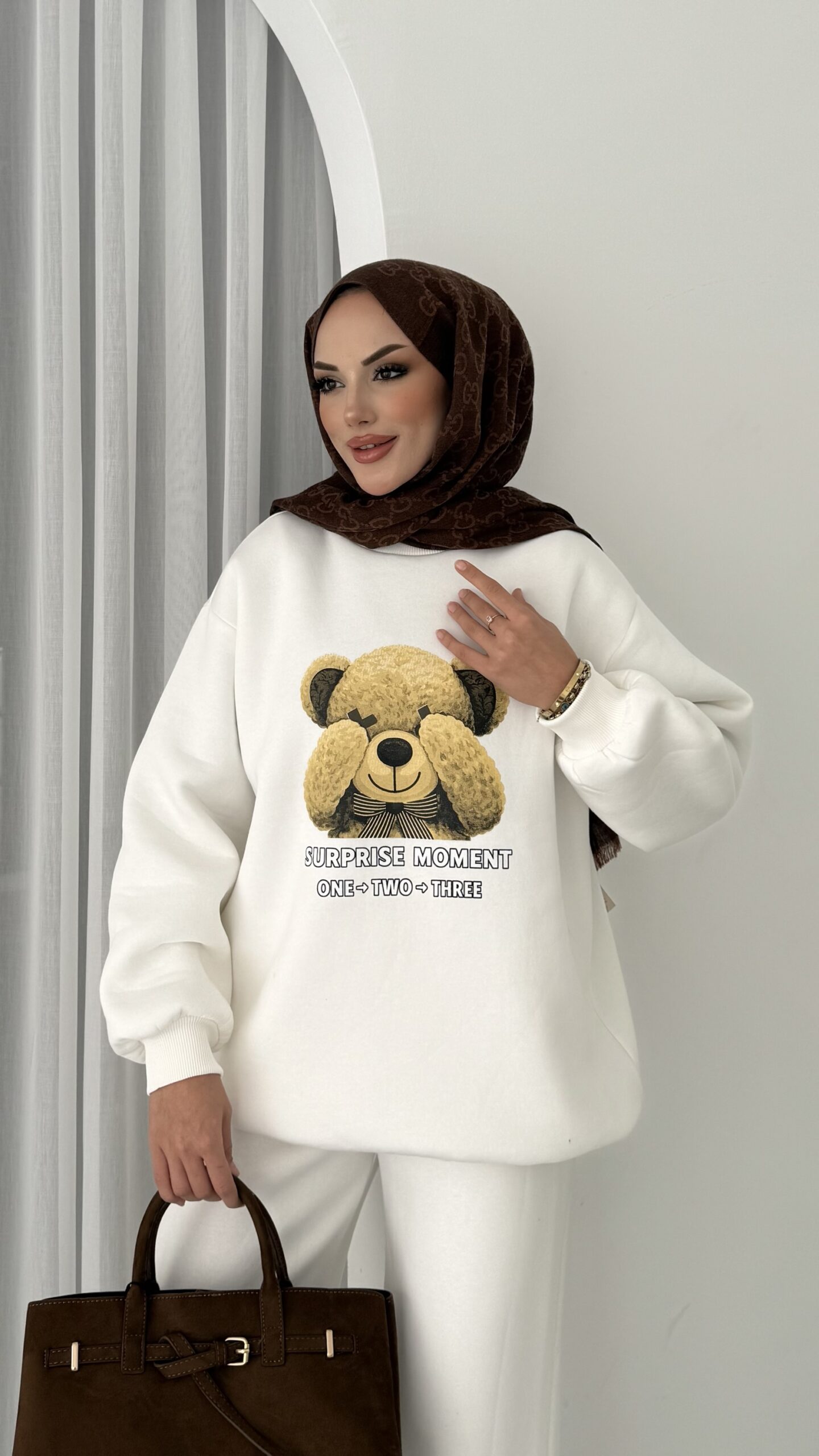 Puffy Şardonlu Sweat İkili Takım |  