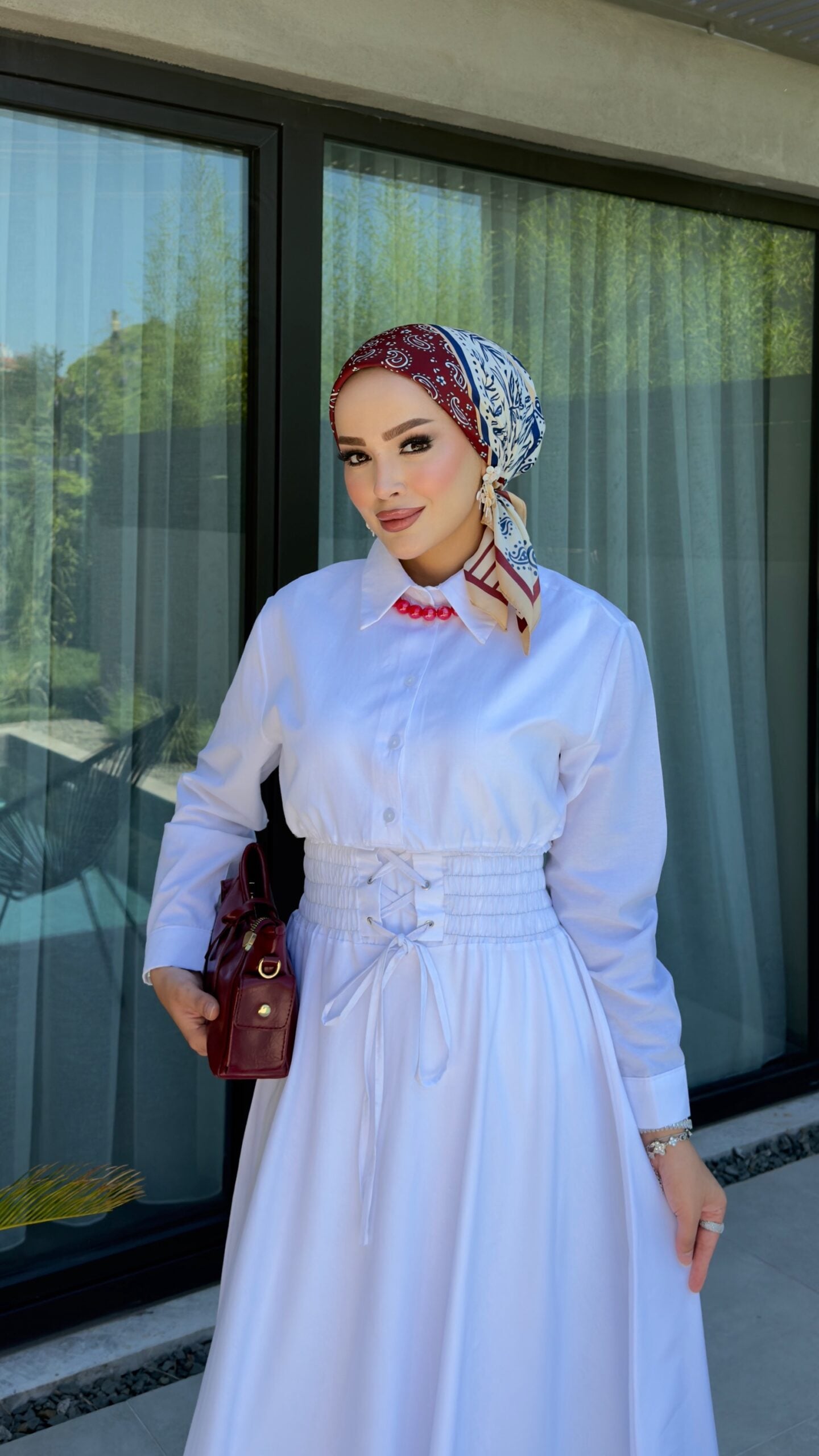 Valeria Poplin Kuşaklı Elbise |  