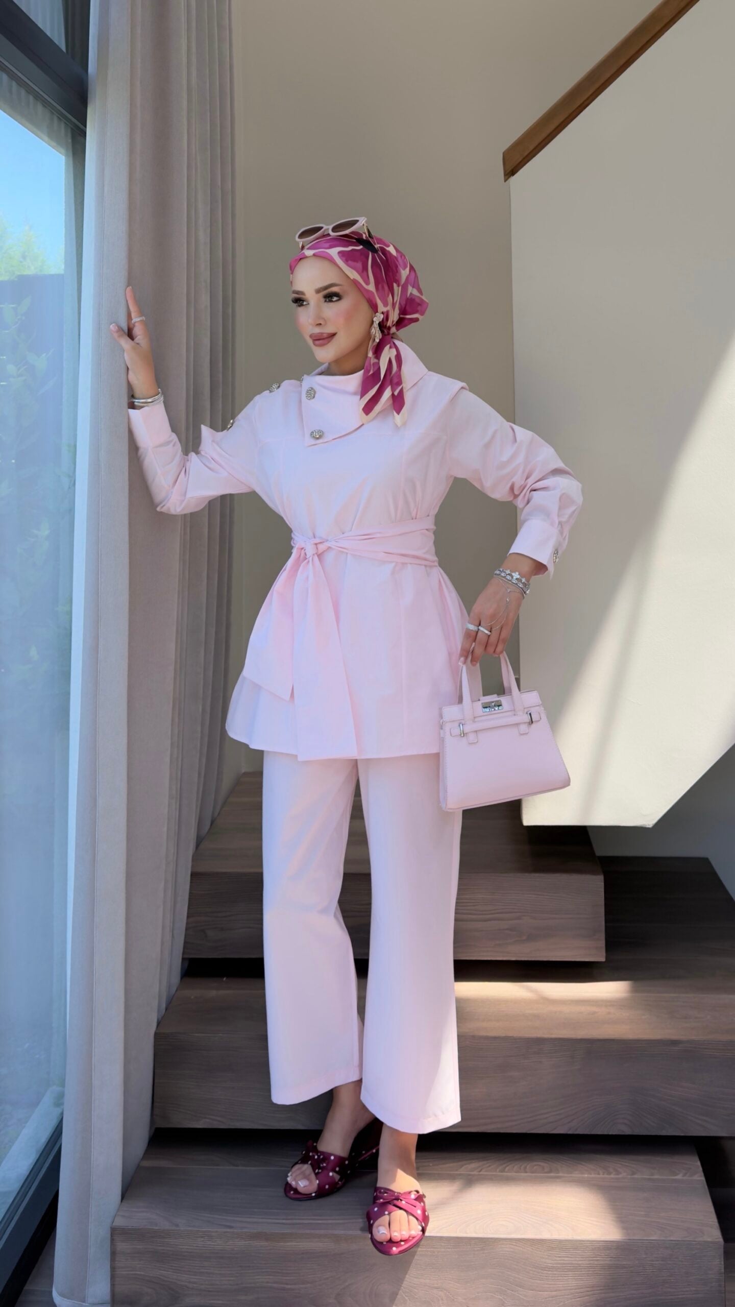 Liora Düğmeli Poplin İkili Takım |  