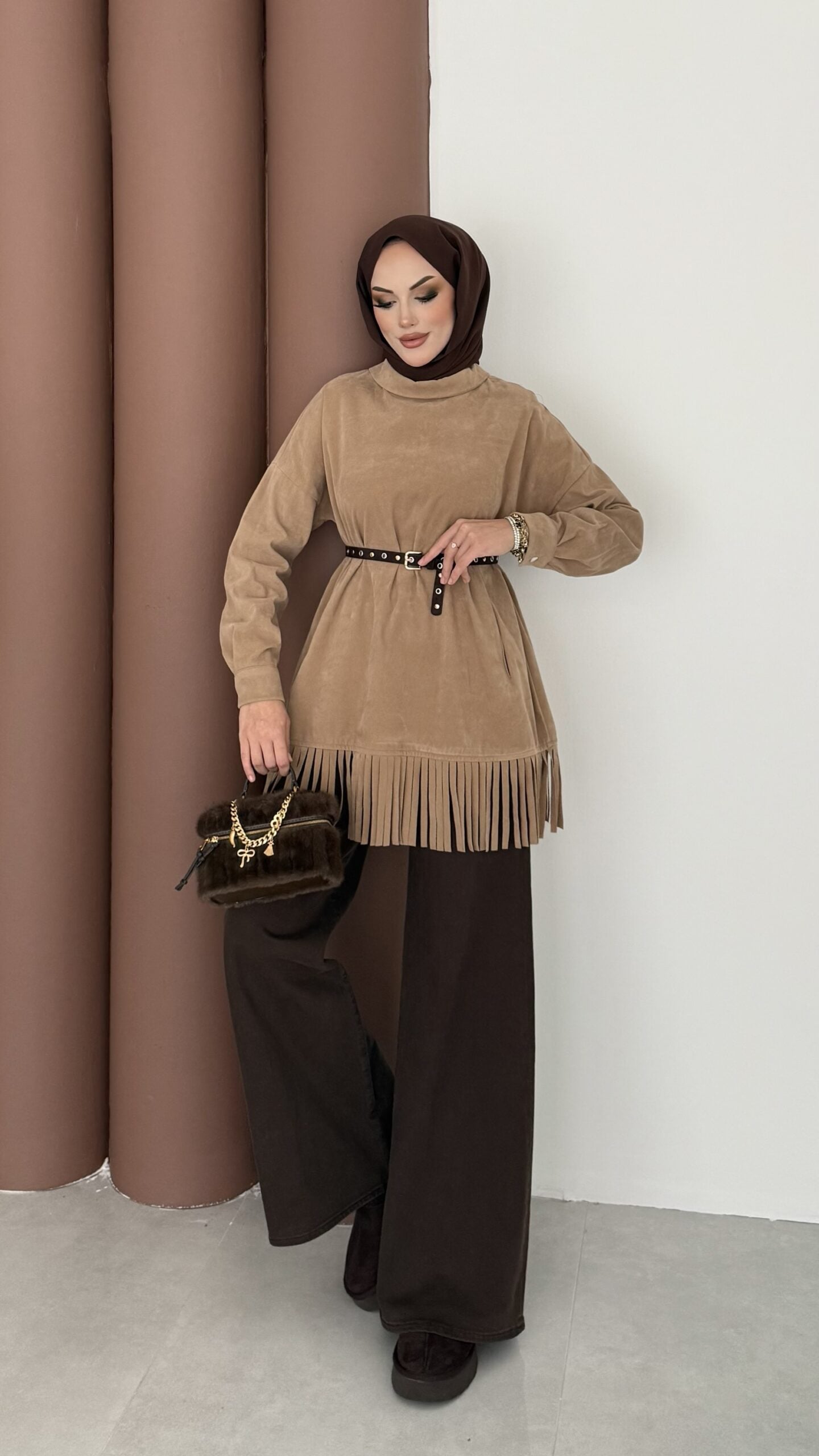Autumn Süet Fırfırlı Tunik |  