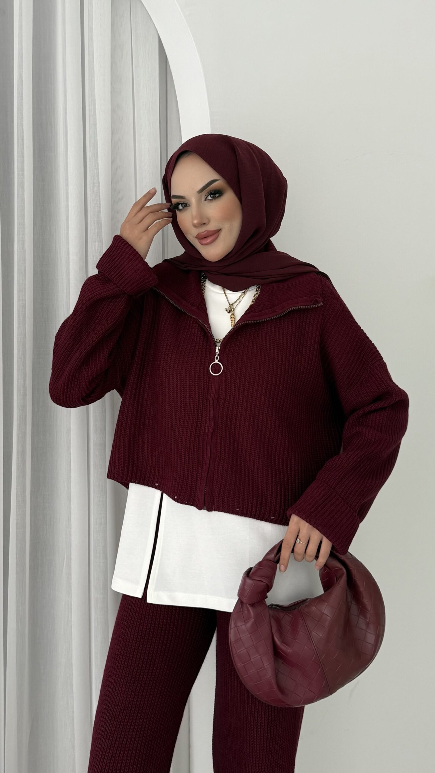Crop İçlikli Triko Takım |  