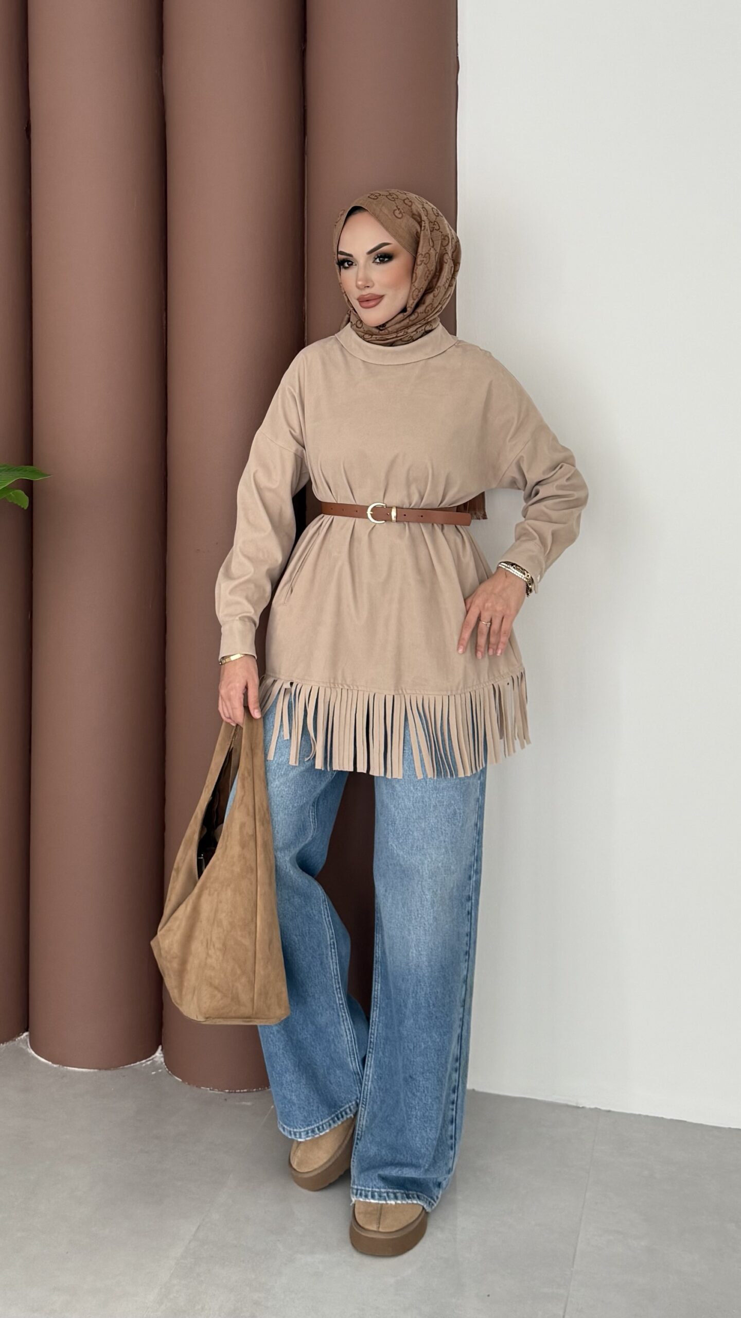Autumn Süet Fırfırlı Tunik |  