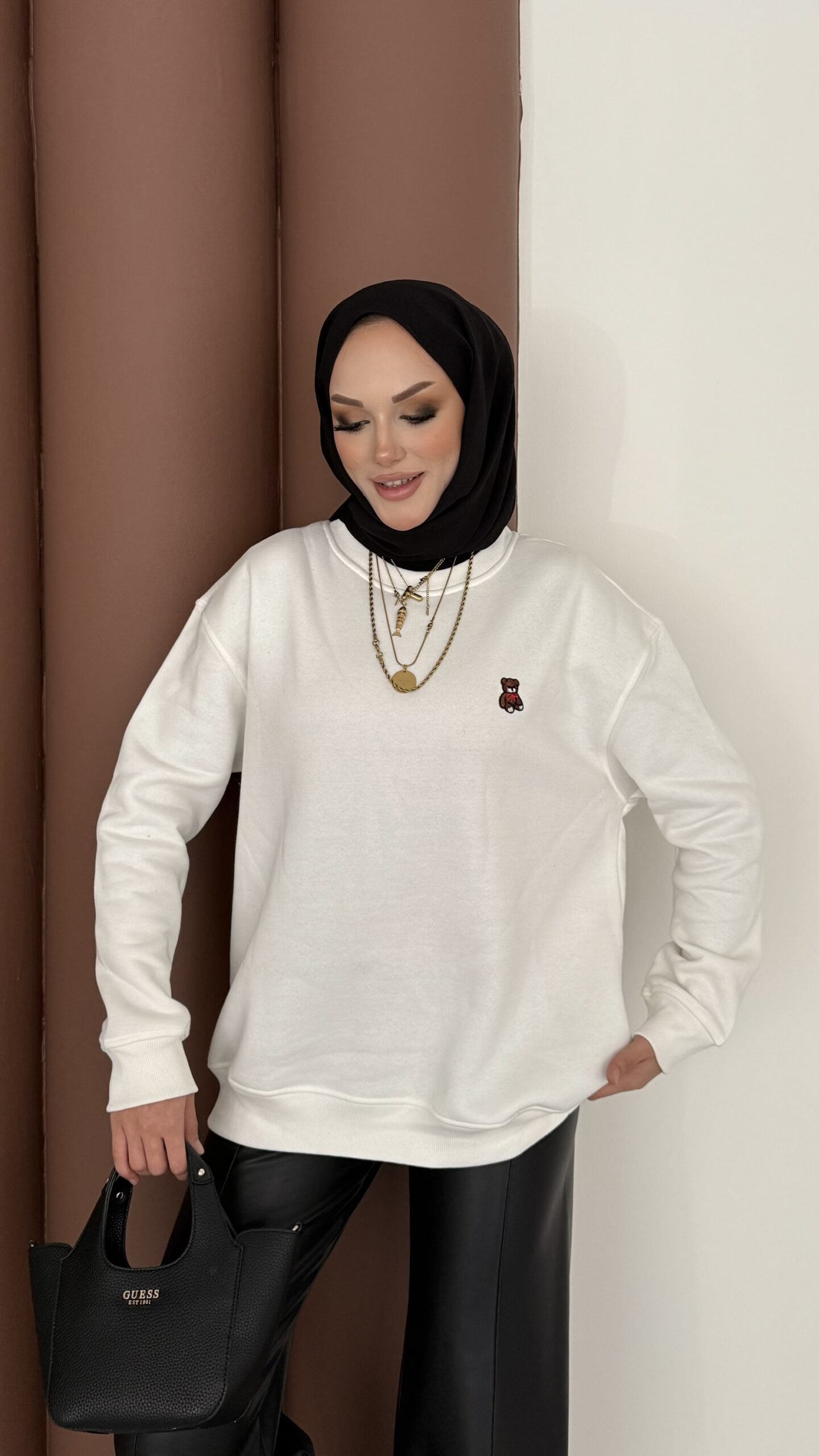 Ayıcık Baskılı Şardonlu Sweat |  