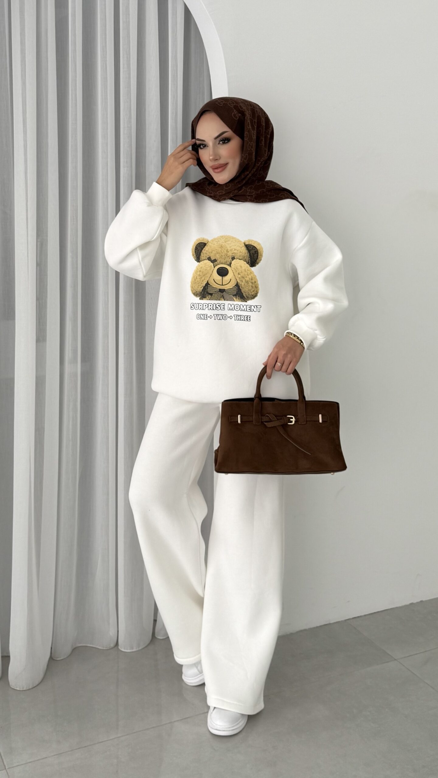 Puffy Şardonlu Sweat İkili Takım |  