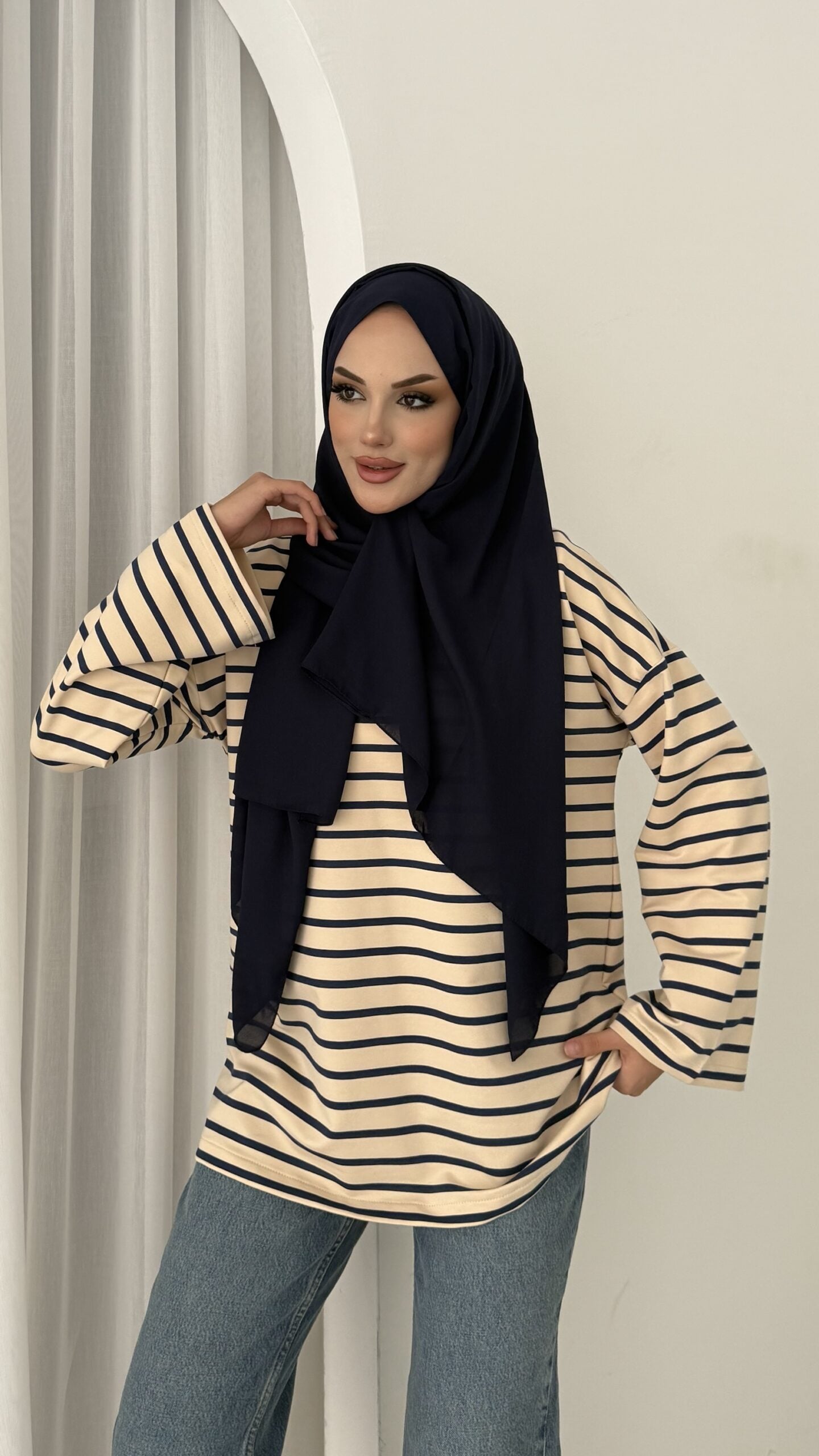 Kapsül Basic Çizgili Sweat |  