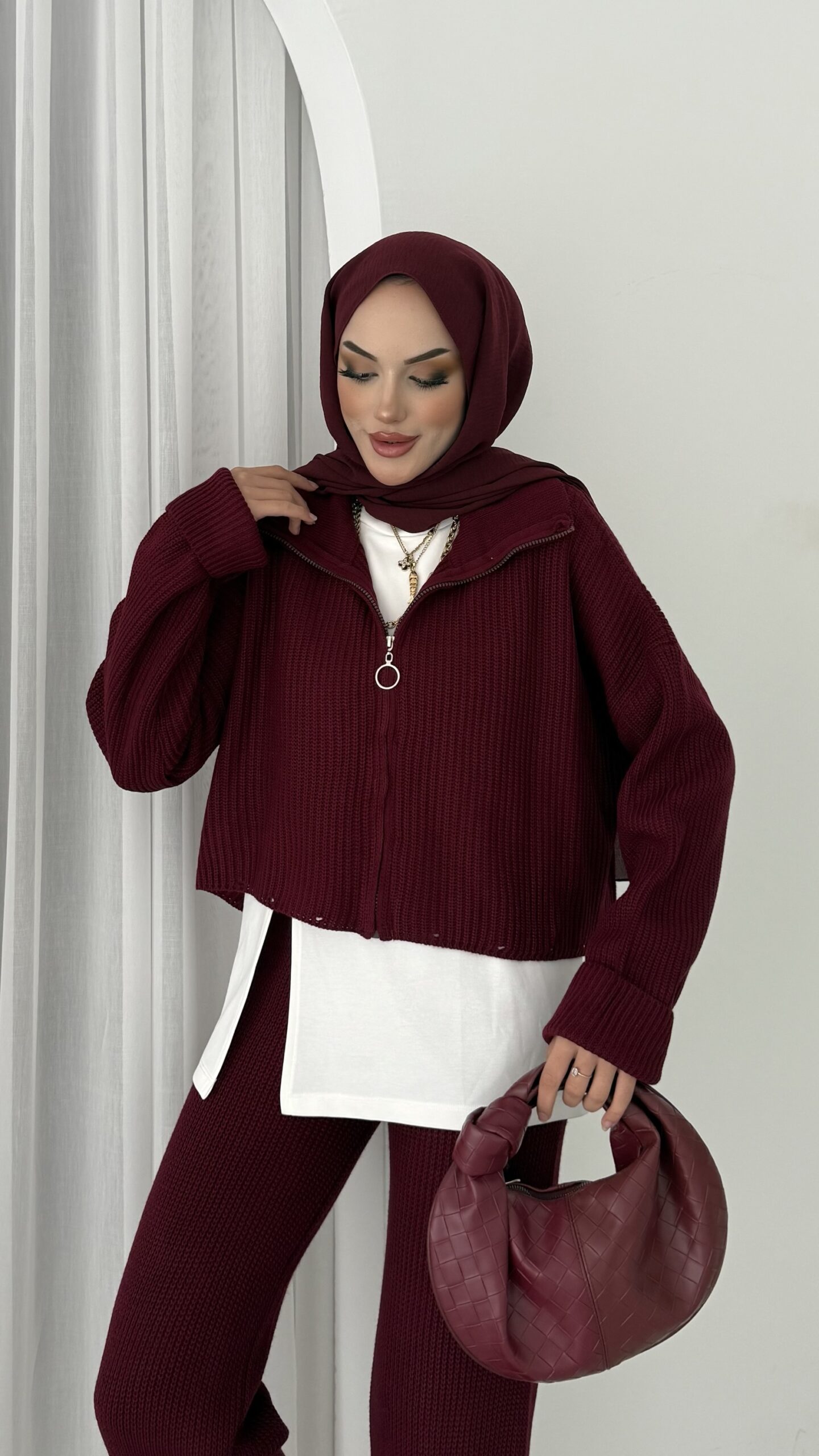 Crop İçlikli Triko Takım |  