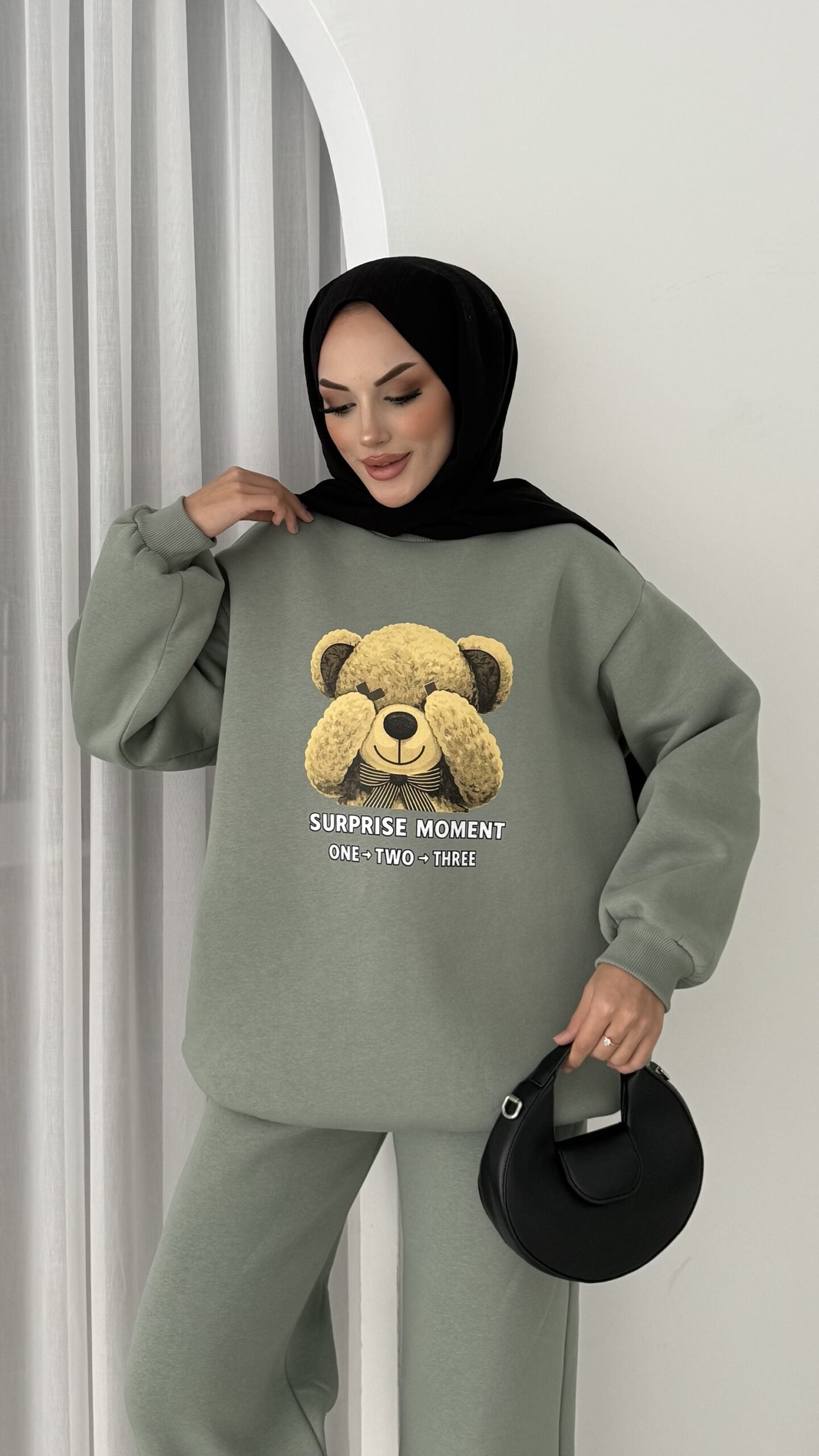 Puffy Şardonlu Sweat İkili Takım |  