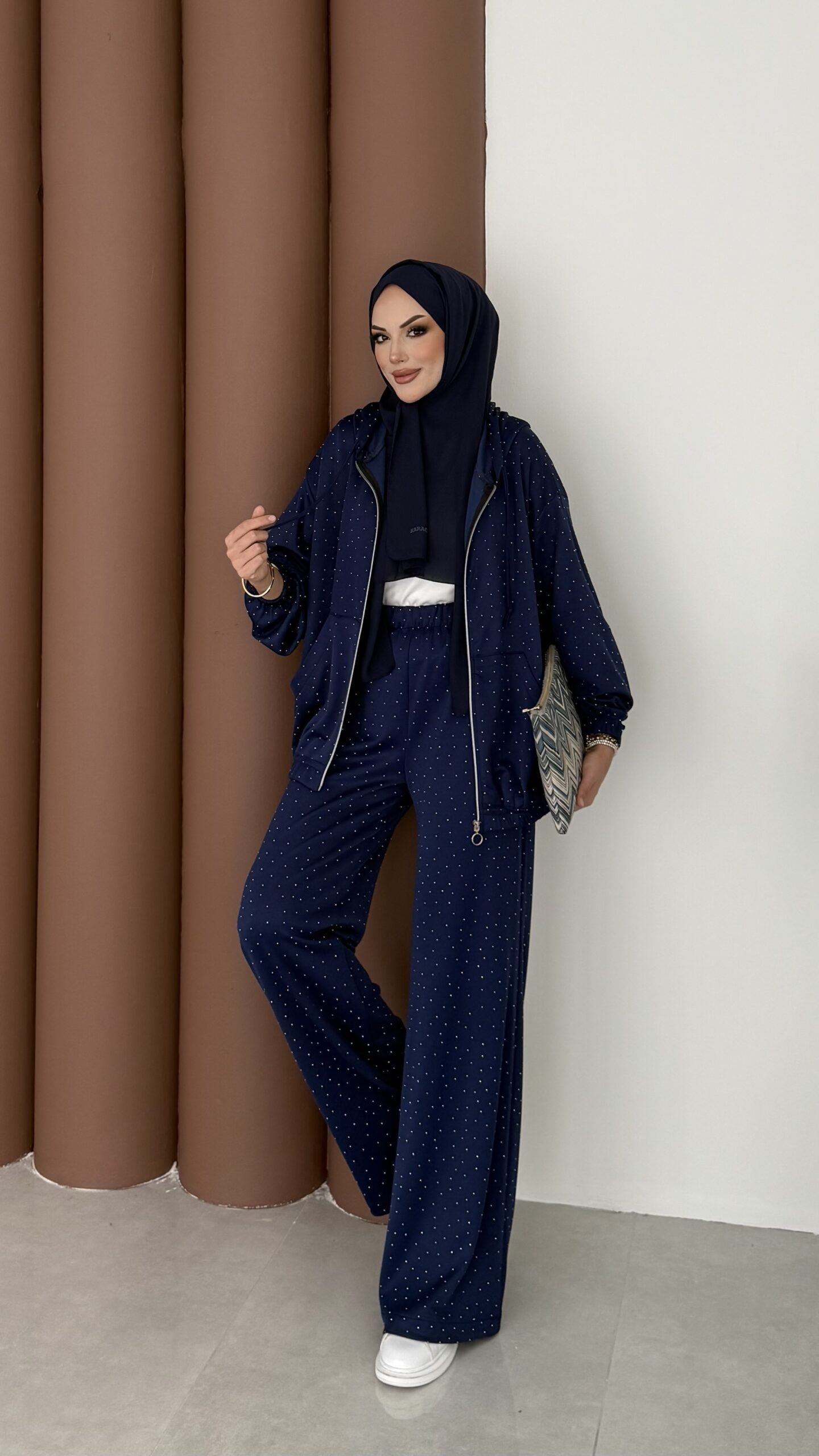 Fashion Taşlı Bomber İkili Takım |  
