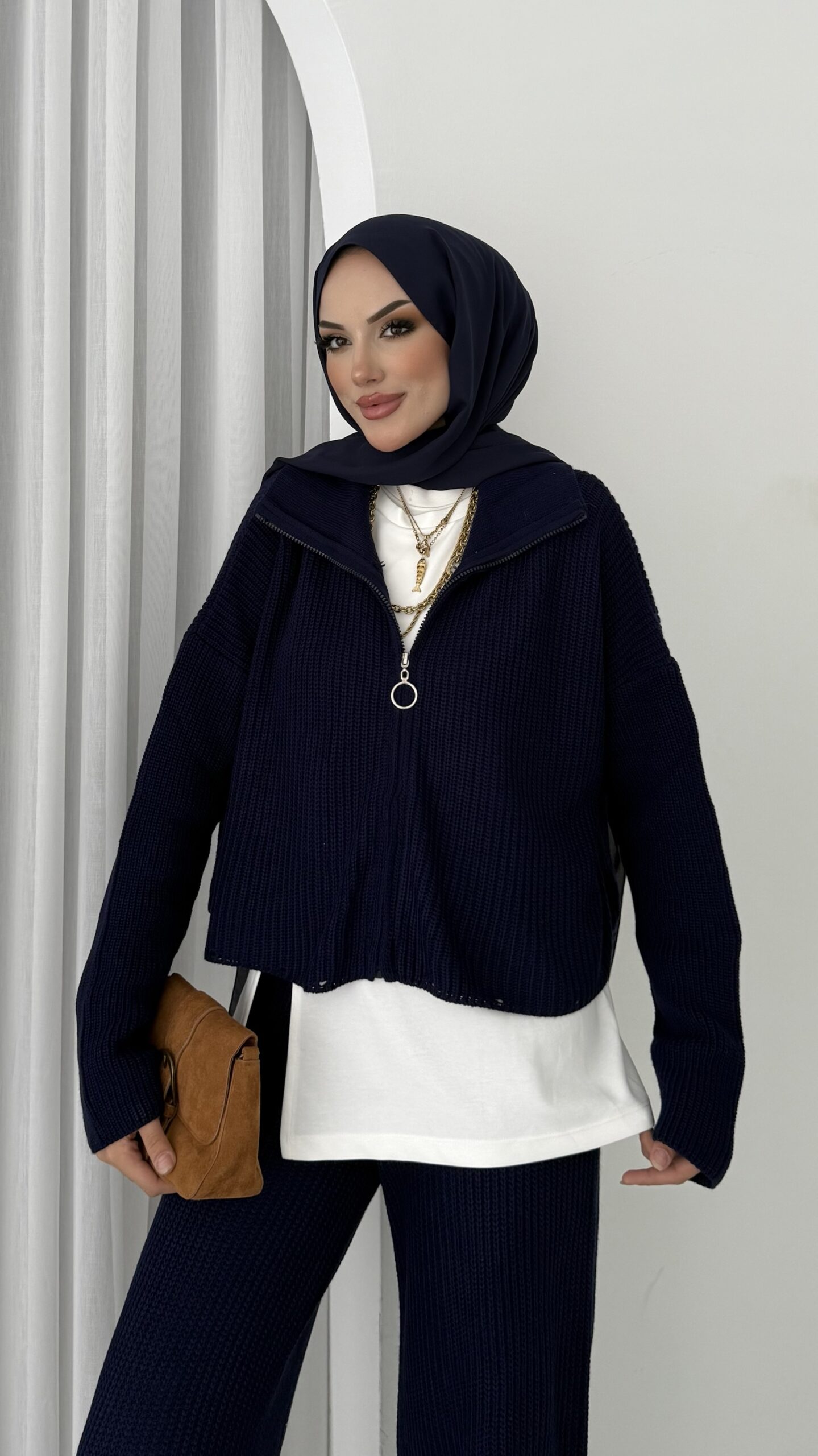 Crop İçlikli Triko Takım |  
