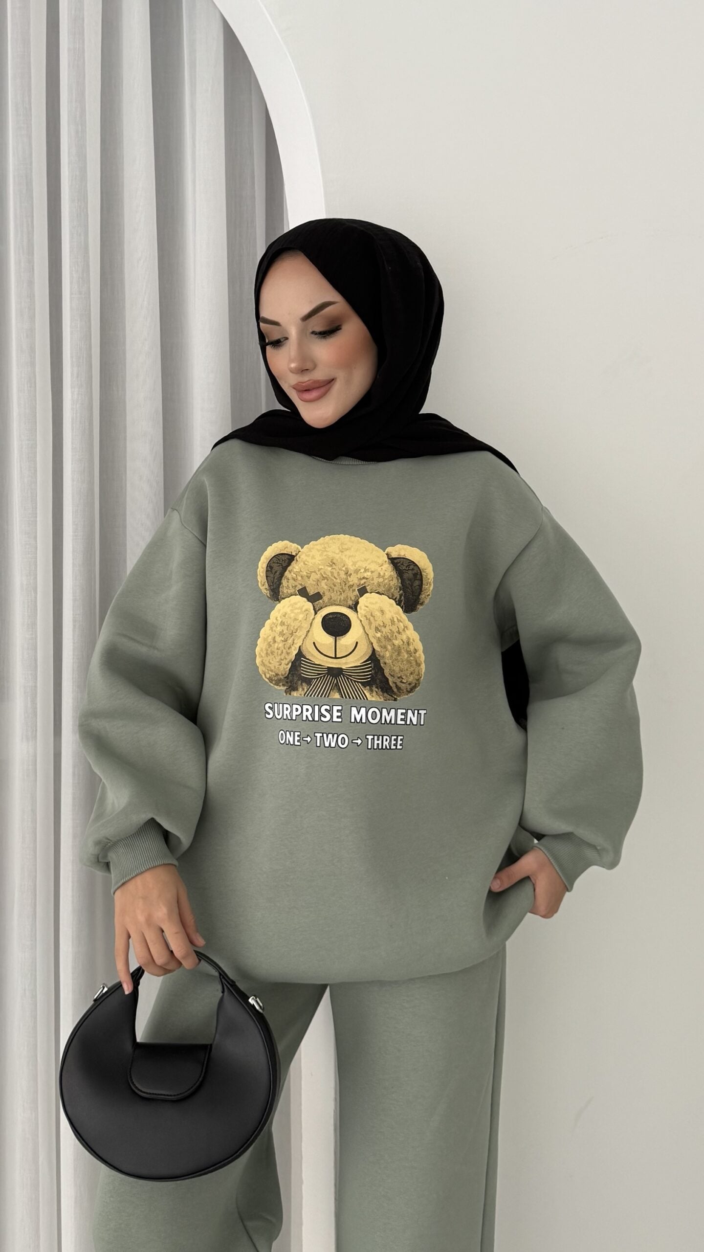 Puffy Şardonlu Sweat İkili Takım |  