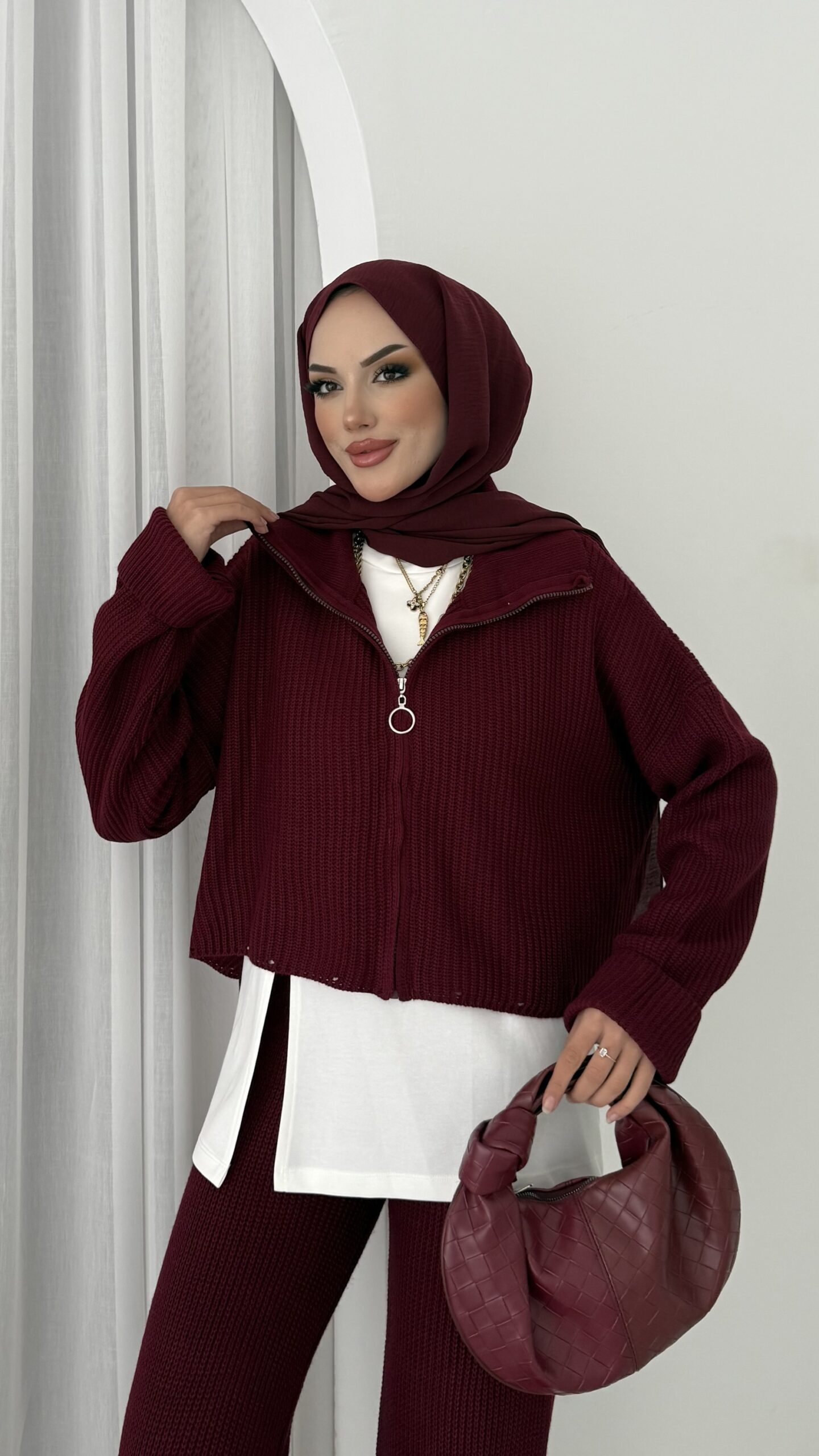 Crop İçlikli Triko Takım |  