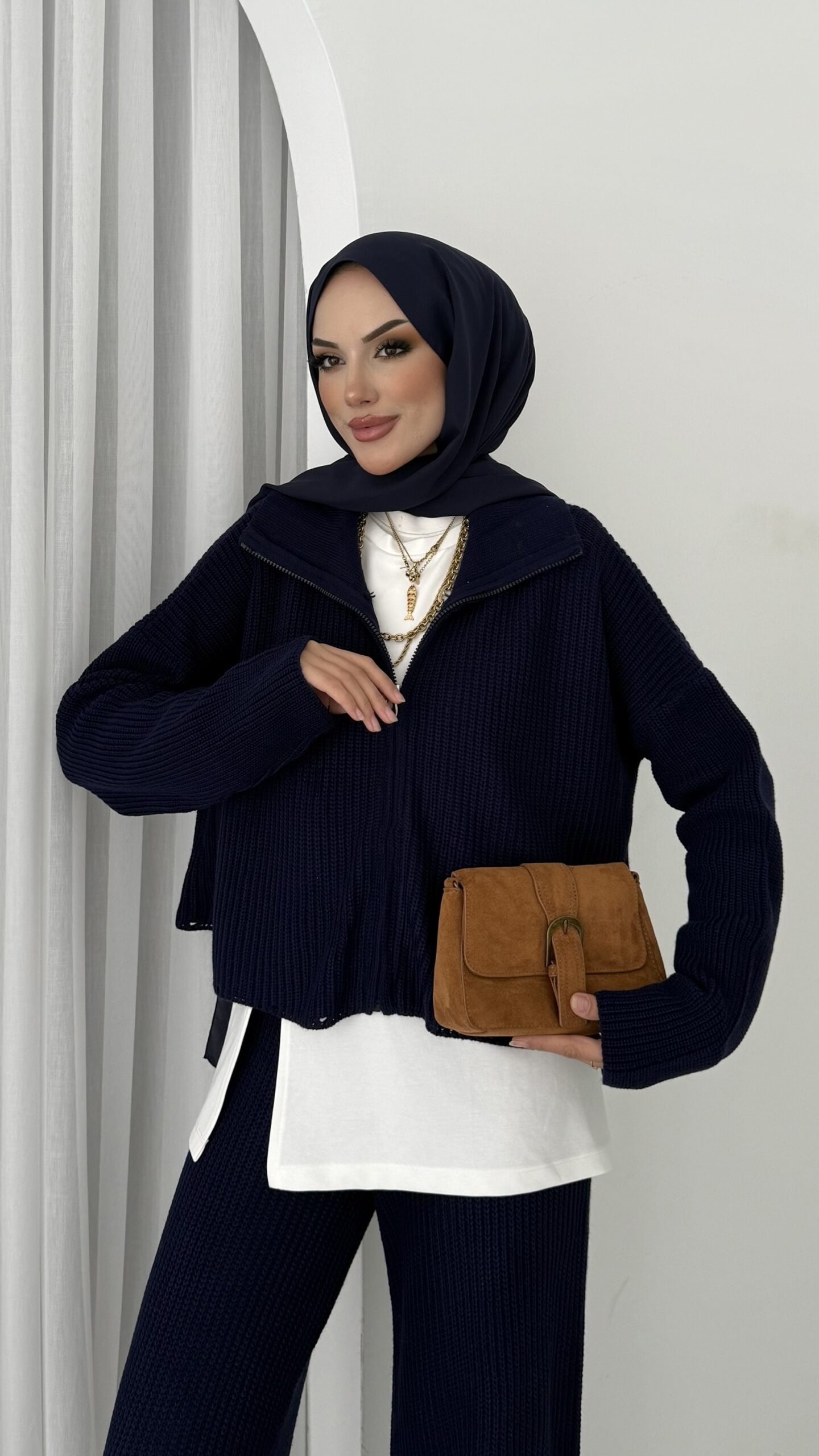 Crop İçlikli Triko Takım |  