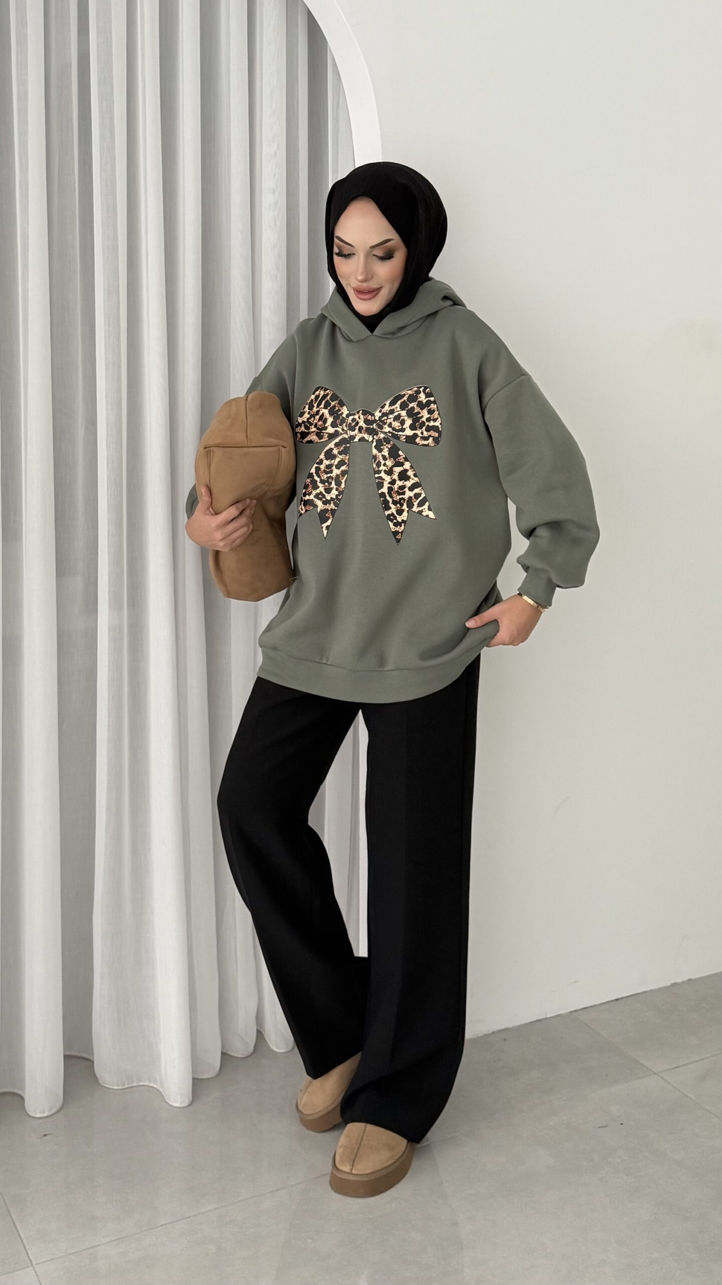 Kurdela Baskılı Şardonlu Sweatshirt |  