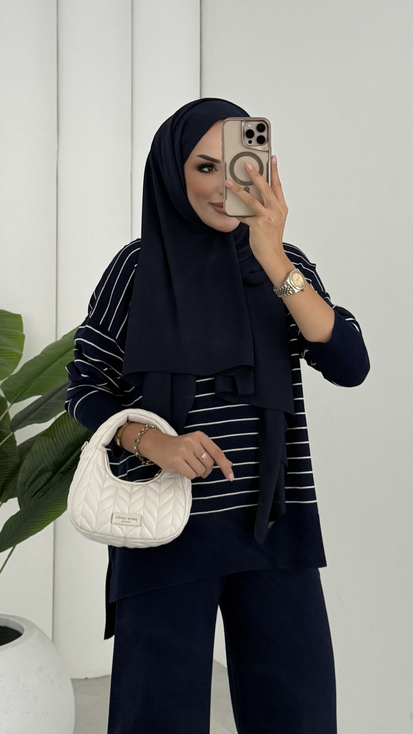 Premium Merserize Çizgili Triko İki Takım |  