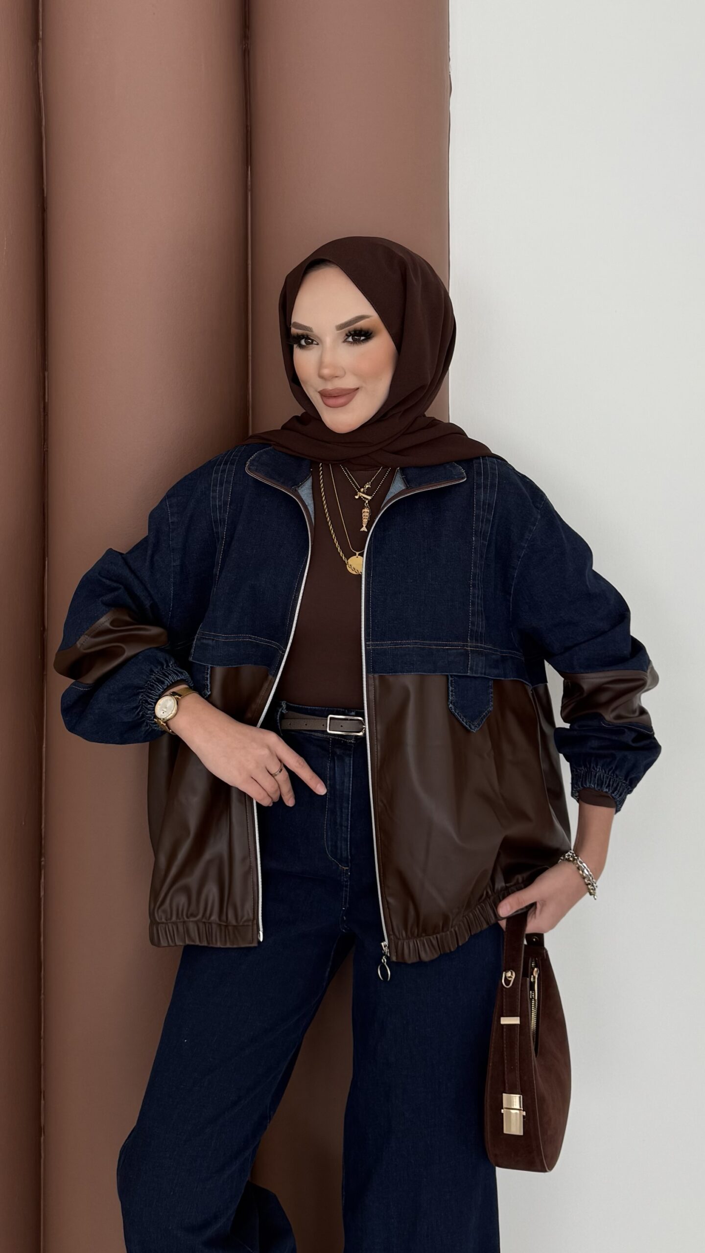 Qufy Pinterest Denim Bomber İkili Takım |  