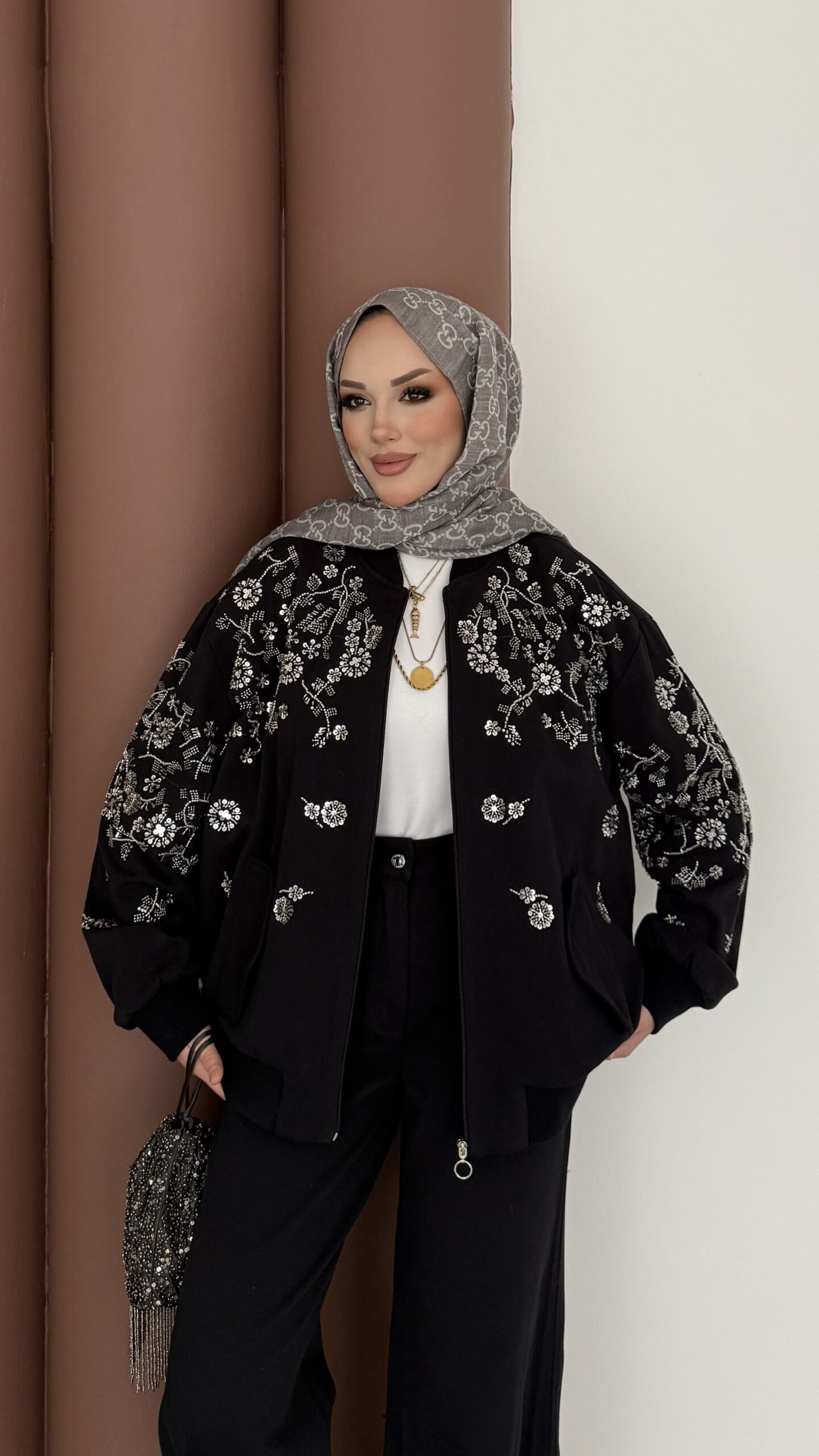 Marka Muadili Gabardin Bomber Ceket İkili Takım |  