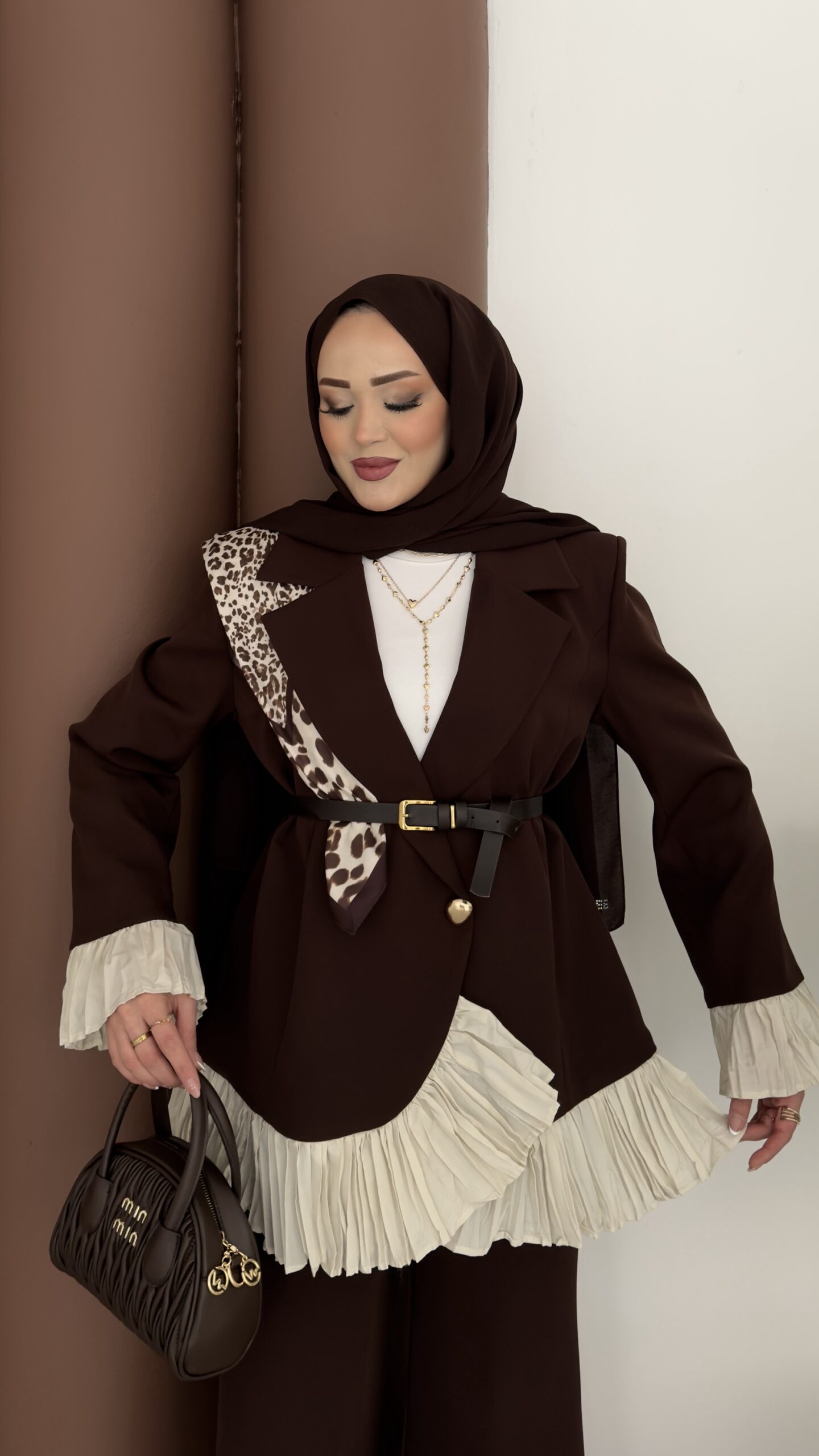 Violet Piliseli Double Blazer İkili Takım |  