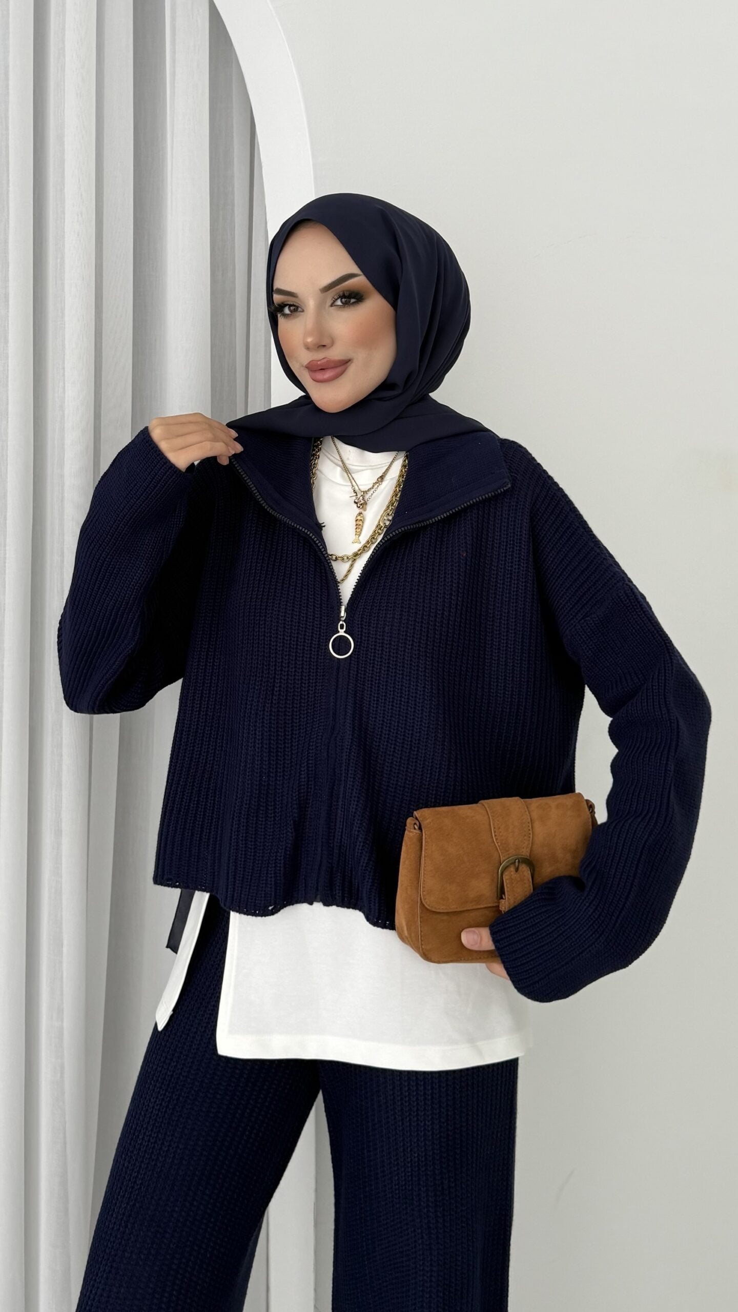 Crop İçlikli Triko Takım |  