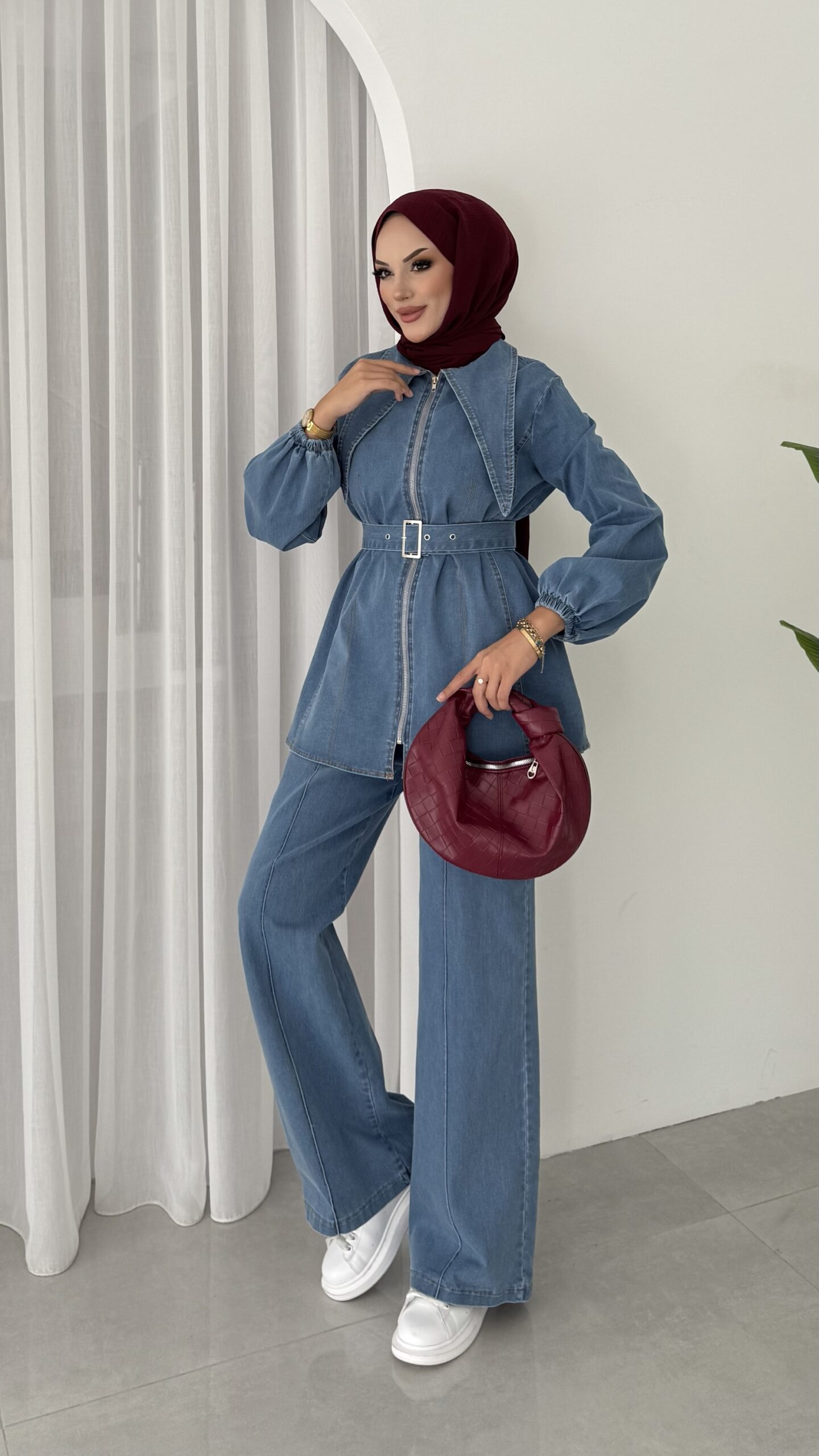 Cross Denim Kemerli İkili Takım |  