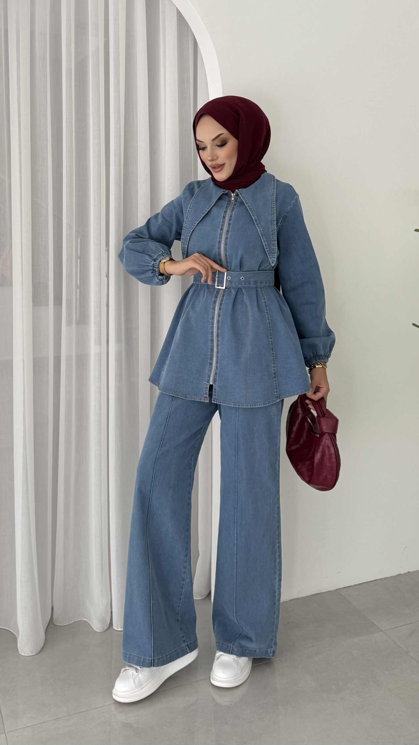 Cross Denim Kemerli İkili Takım |  