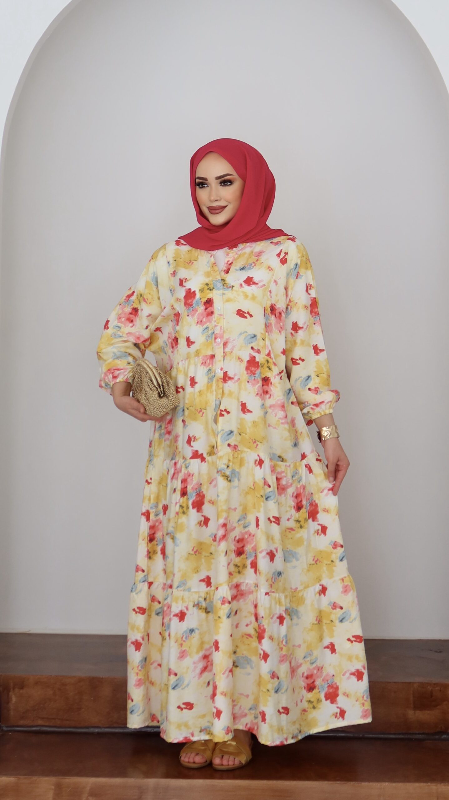 Mango Etnik Desenli Tensel Elbise |  