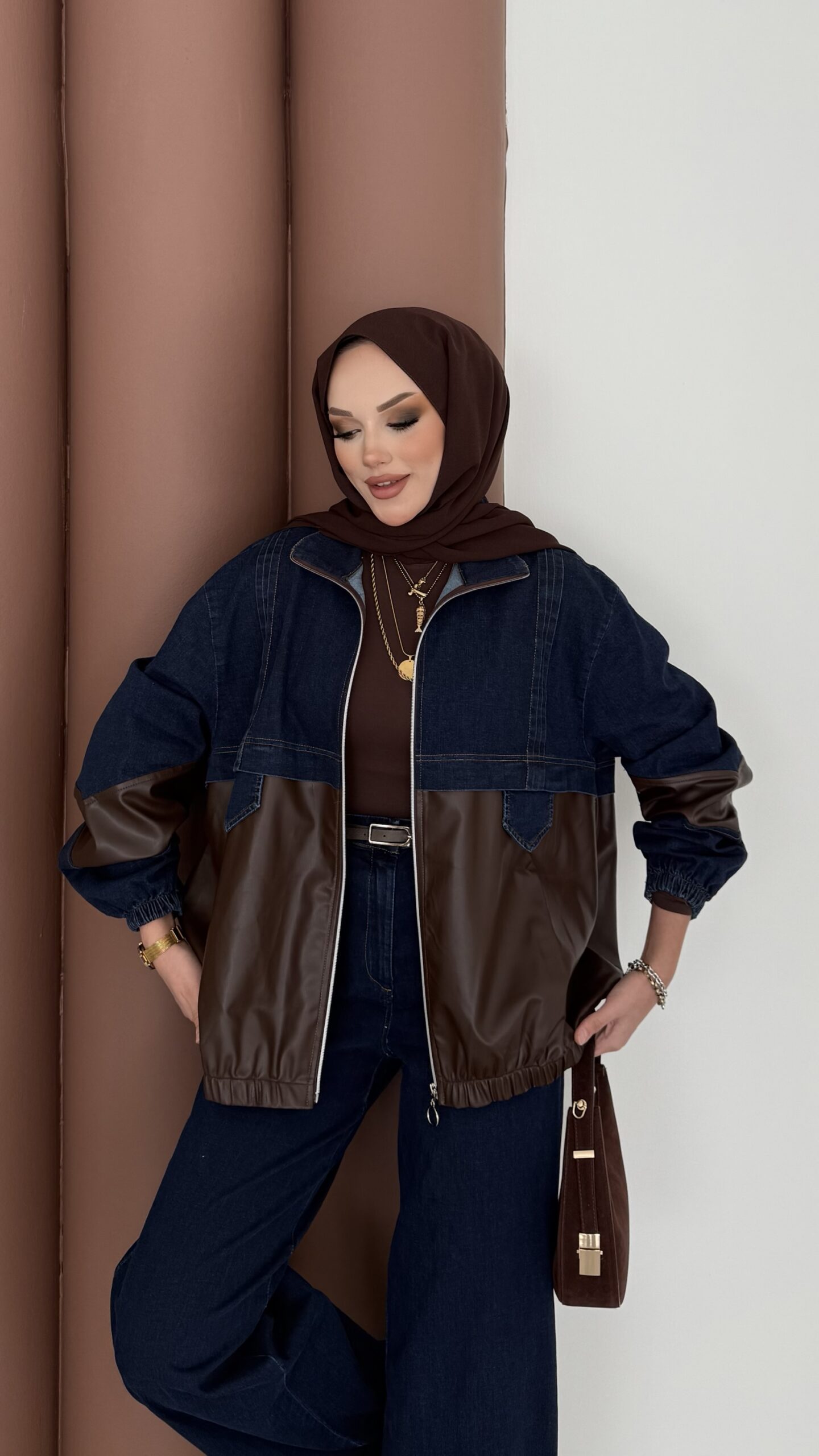 Qufy Pinterest Denim Bomber İkili Takım |  