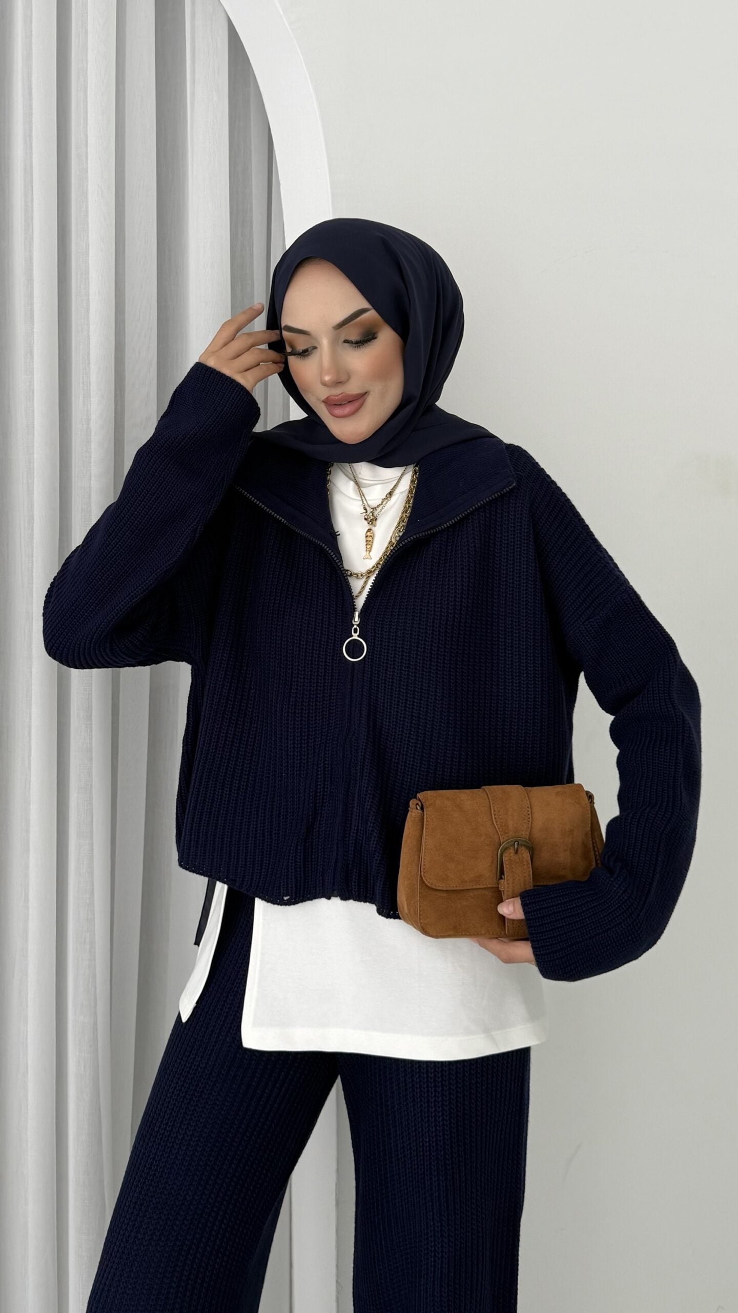 Crop İçlikli Triko Takım |  