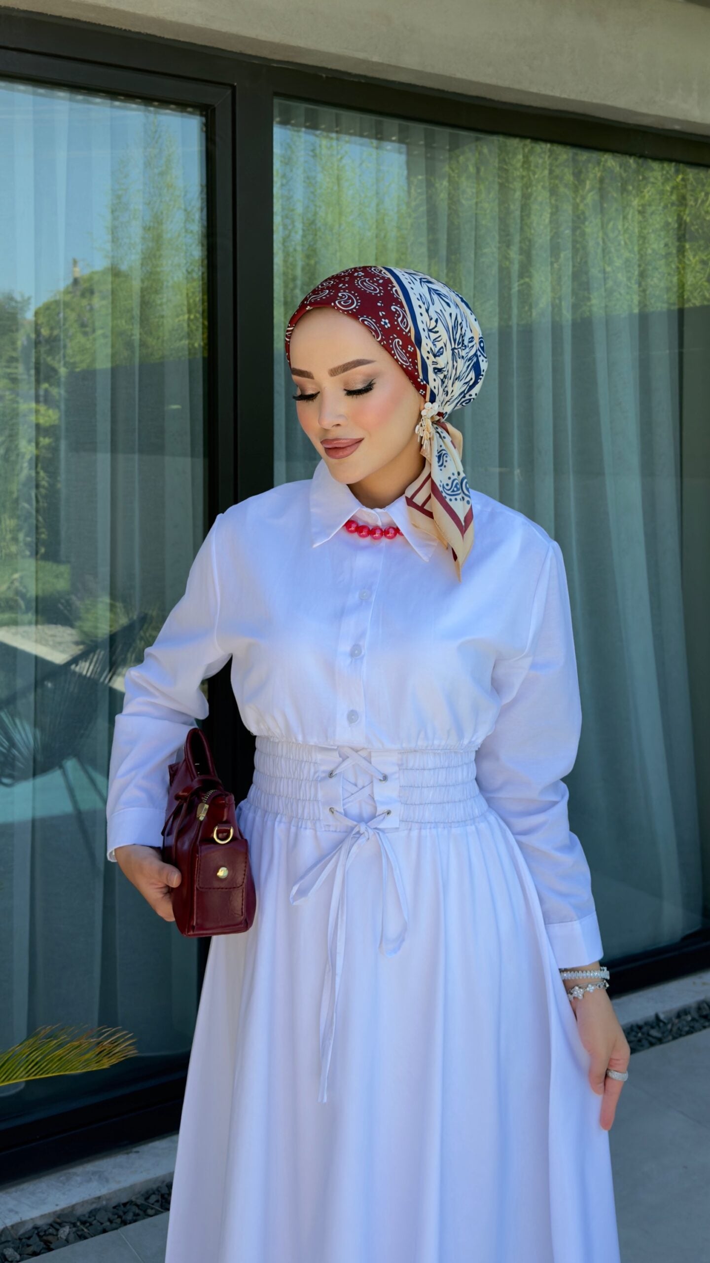 Valeria Poplin Kuşaklı Elbise |  