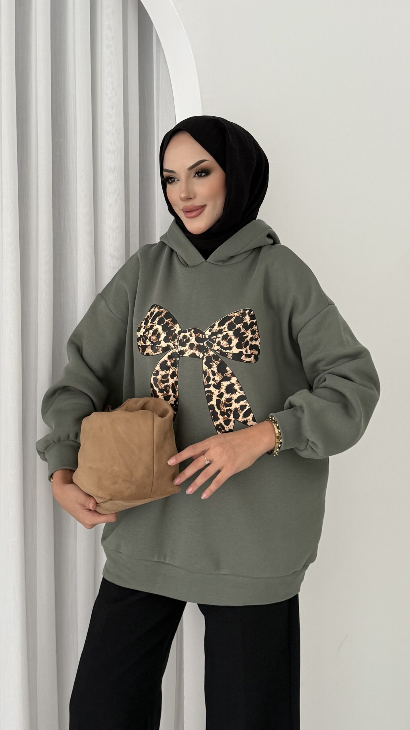 Kurdela Baskılı Şardonlu Sweatshirt |  