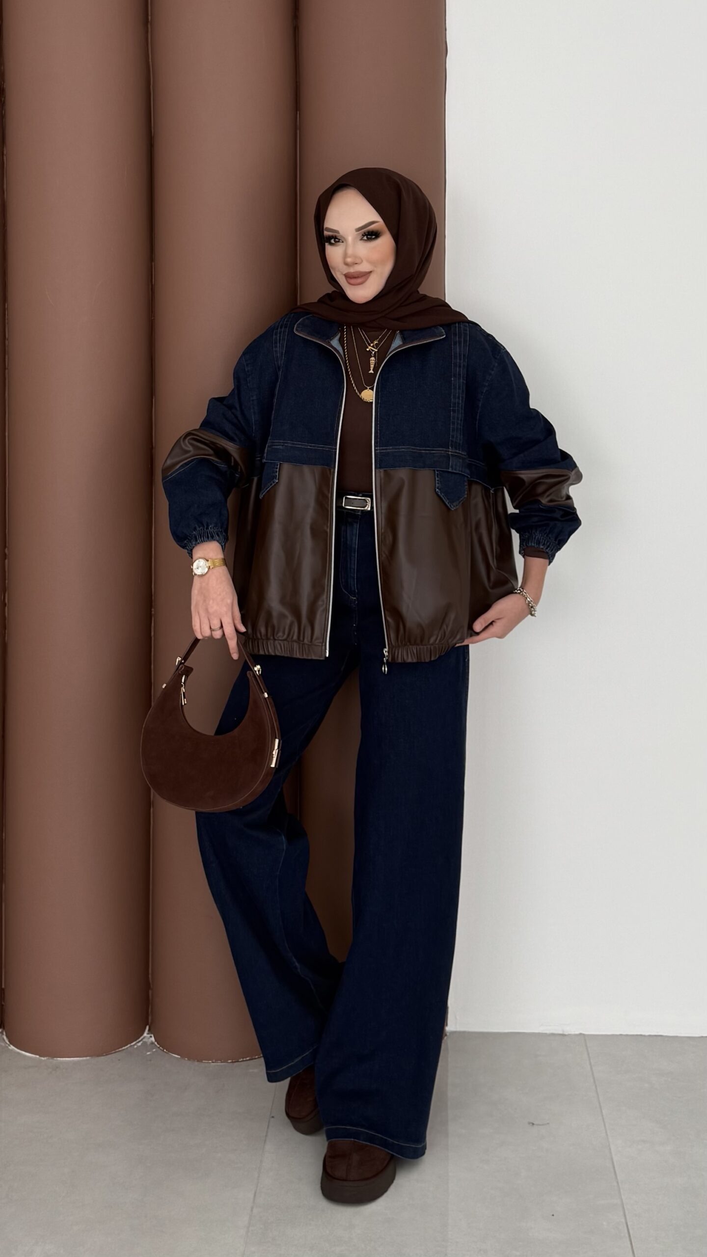 Qufy Pinterest Denim Bomber İkili Takım |  