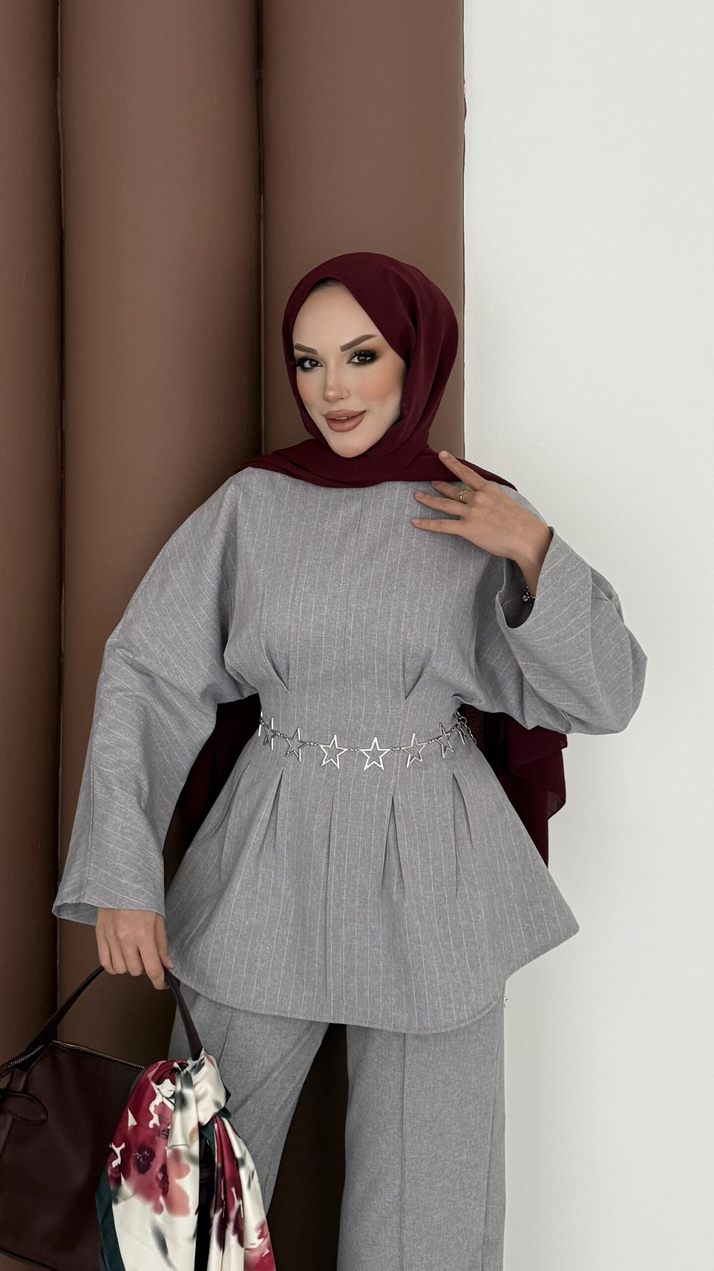 Premium Piliseli Arabic Çizgili İkili Takım |  