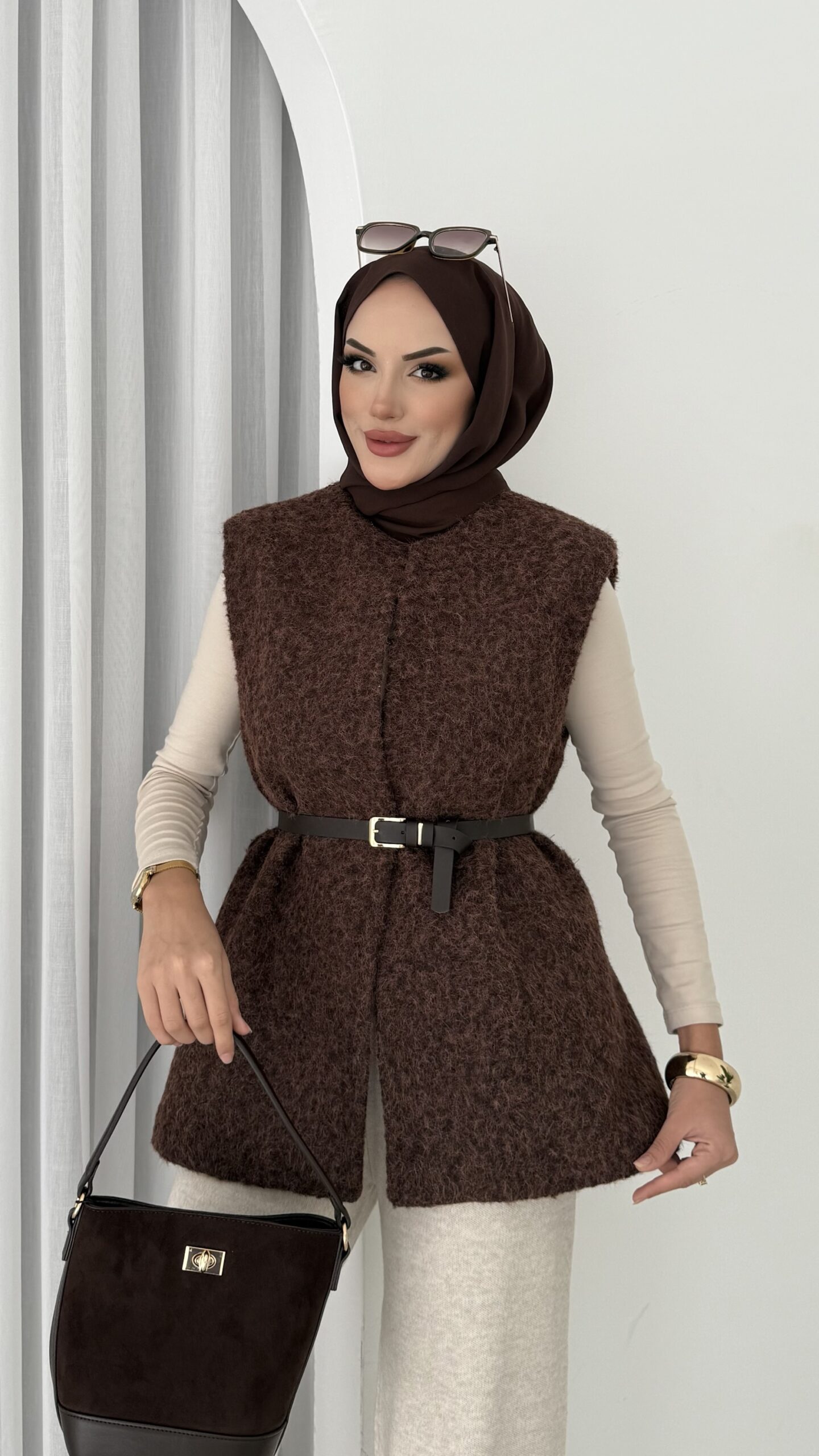 Premium Kılçıklı Kaşe Kemerli Yelek |  