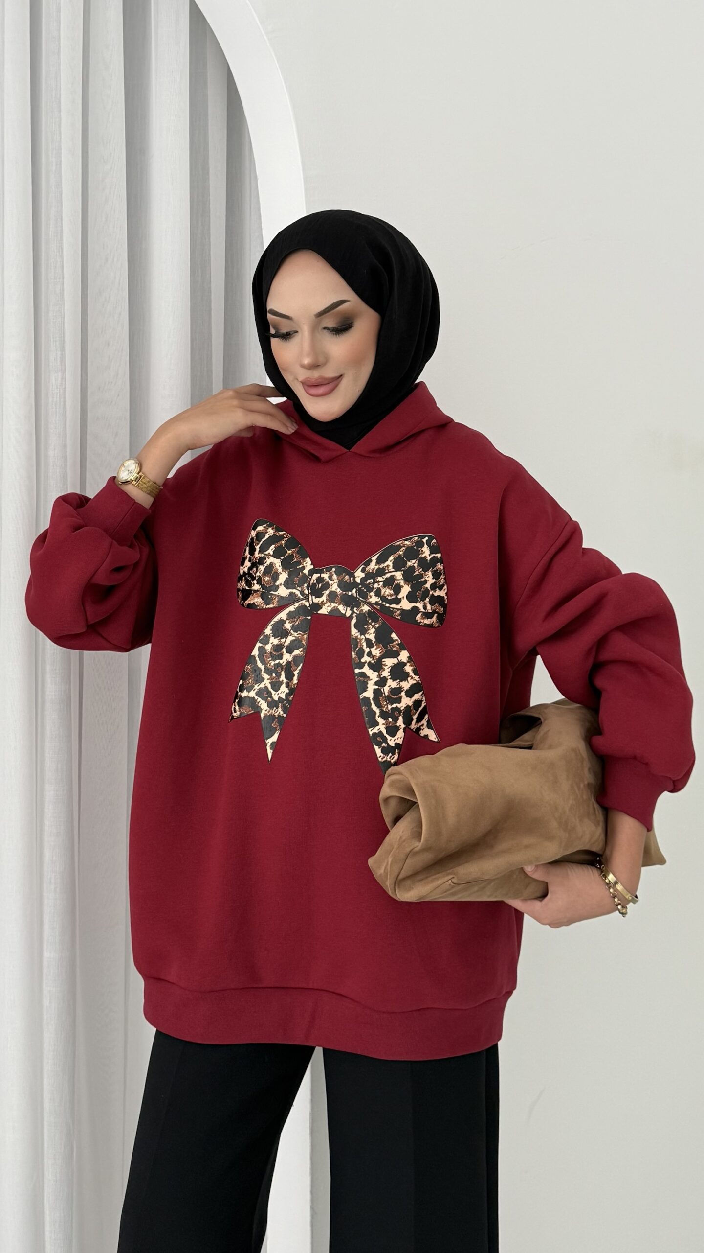 Kurdela Baskılı Şardonlu Sweatshirt |  