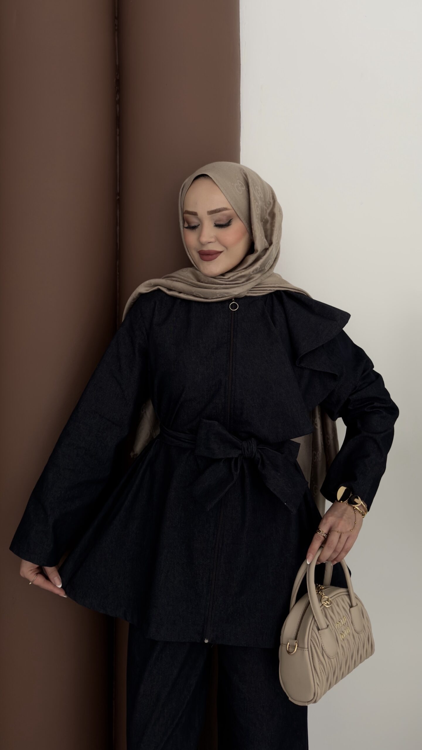 Softy Fermuarlı Denim İkili Takım |  