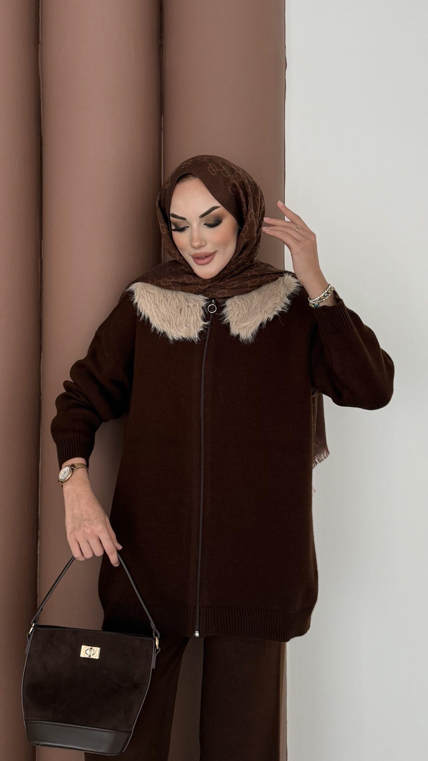 Lolita Çıkarılabilir Kürklü Triko İkili Takım |  
