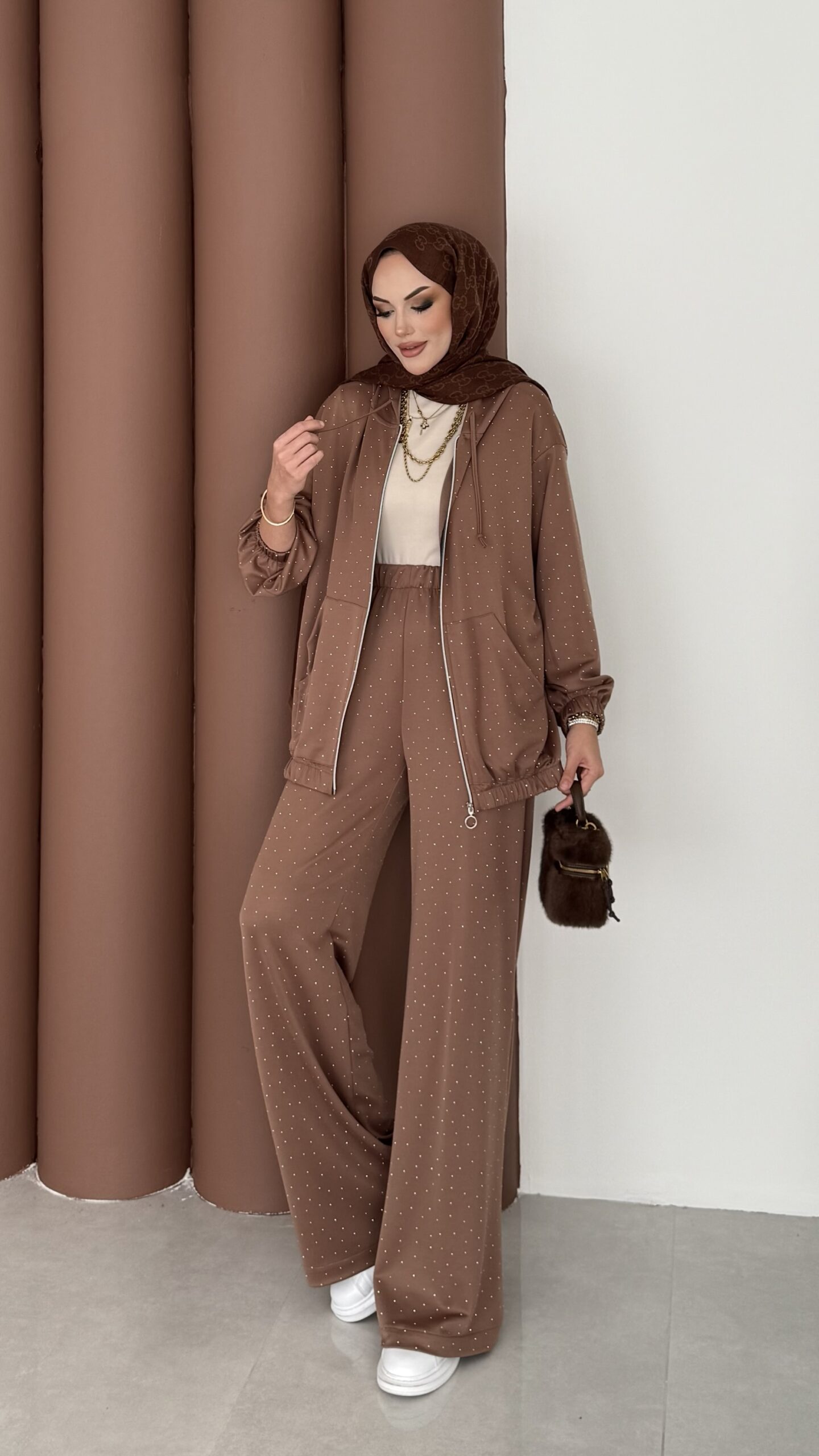 Fashion Taşlı Bomber İkili Takım |  